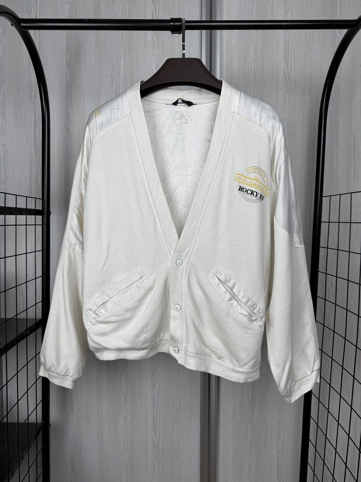 Vintage VNTG 1986 Rocky IV Stadium of Philadelphia Balboa Cardigan Size US S / EU 44-46 / 1 - 2 Thumbnail