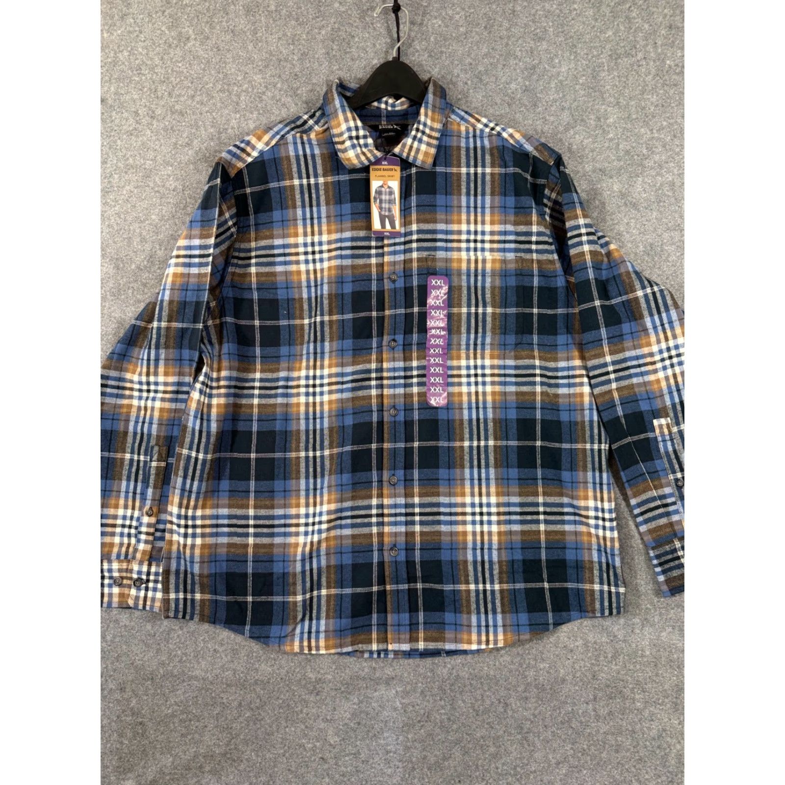 Eddie Bauer VINTAGE? (No) Eddie Bauer Flannel Shirt Mens 2XL Blue Plaid Button-Up Long Sleeve Outdoor NWT Size US XXL / EU 58 / 5 - 3 Thumbnail
