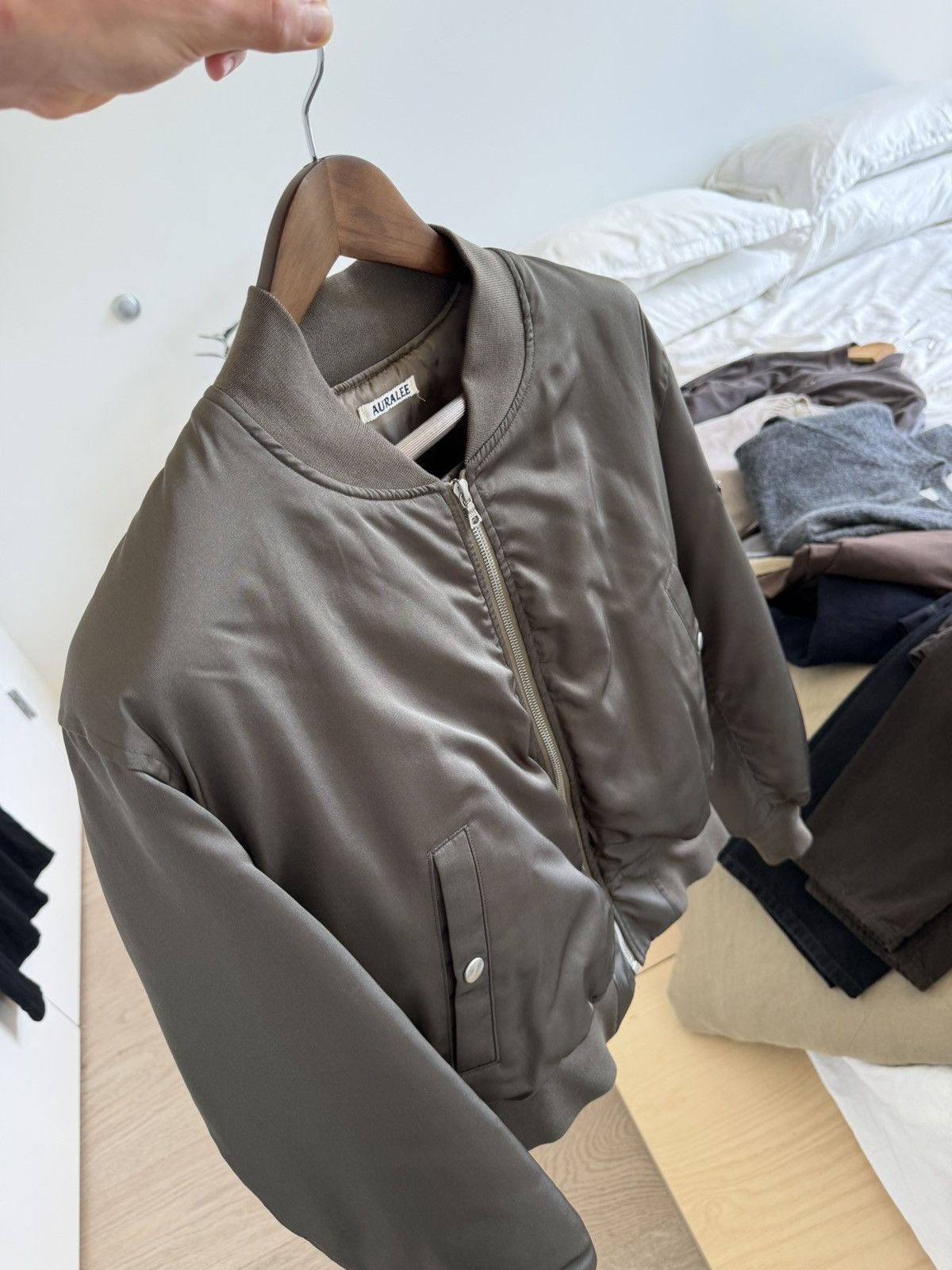 Auralee Auralee Bomber Jacket Silk Twill Blouson Olive Size 3 $1952 Size US S / EU 44-46 / 1 - 12 Thumbnail