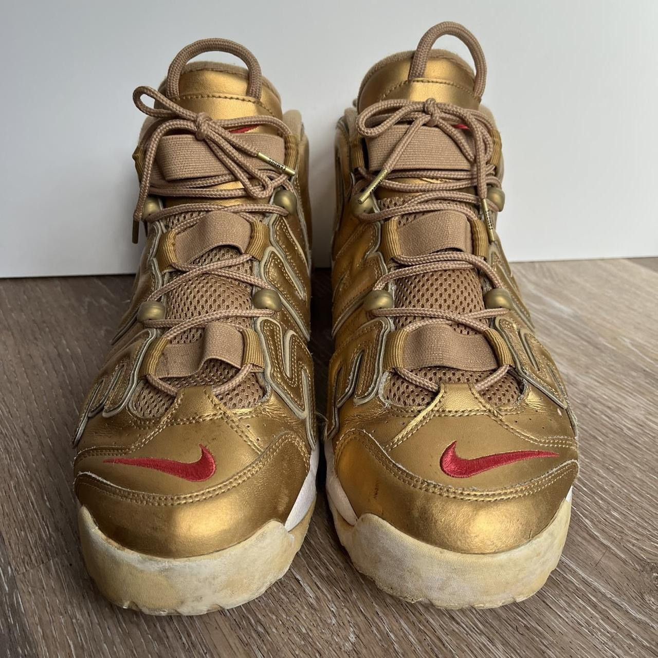 Nike × Supreme RARE gold supreme nike uptempo Size US 12 / EU 45 - 4 Thumbnail