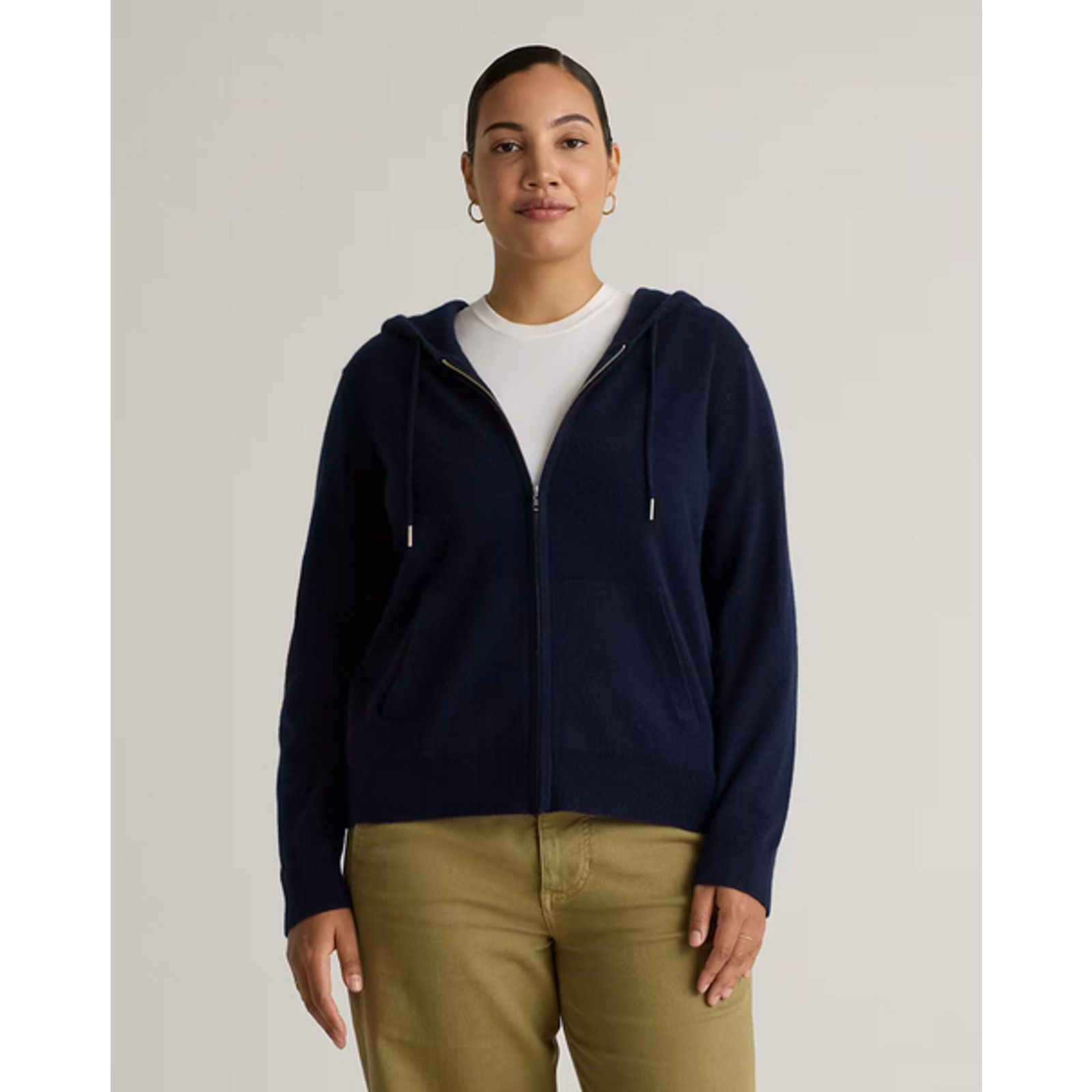 Quince Quince Mongolian Cashmere Full-Zip Hoodie NAVY S NWOT Size S / US 4 / IT 40 - 3 Thumbnail