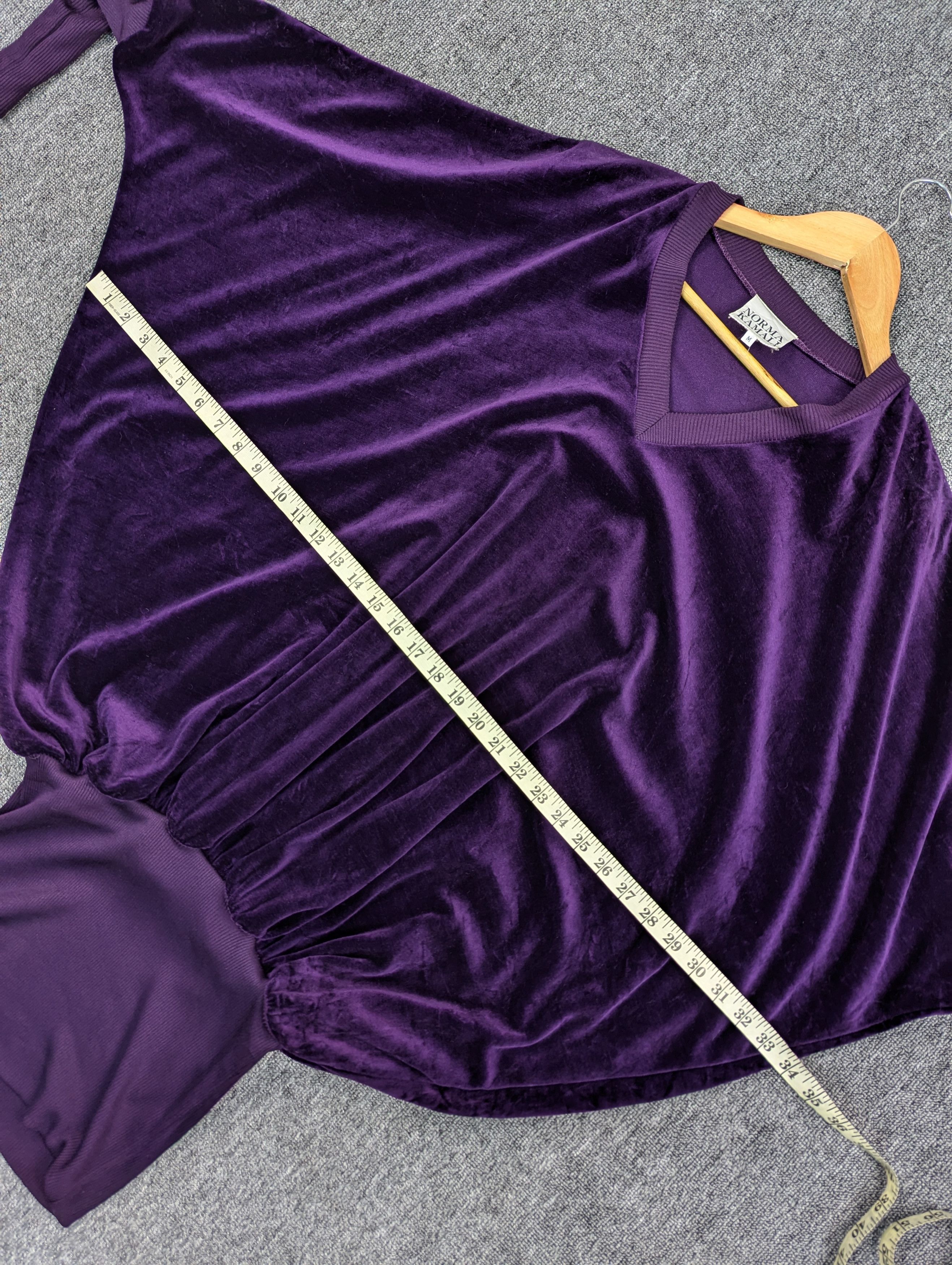 Norma Kamali Vintage Norma Kamali Purple Velvet Batwing Sweater Size M / US 6-8 / IT 42-44 - 12 Thumbnail