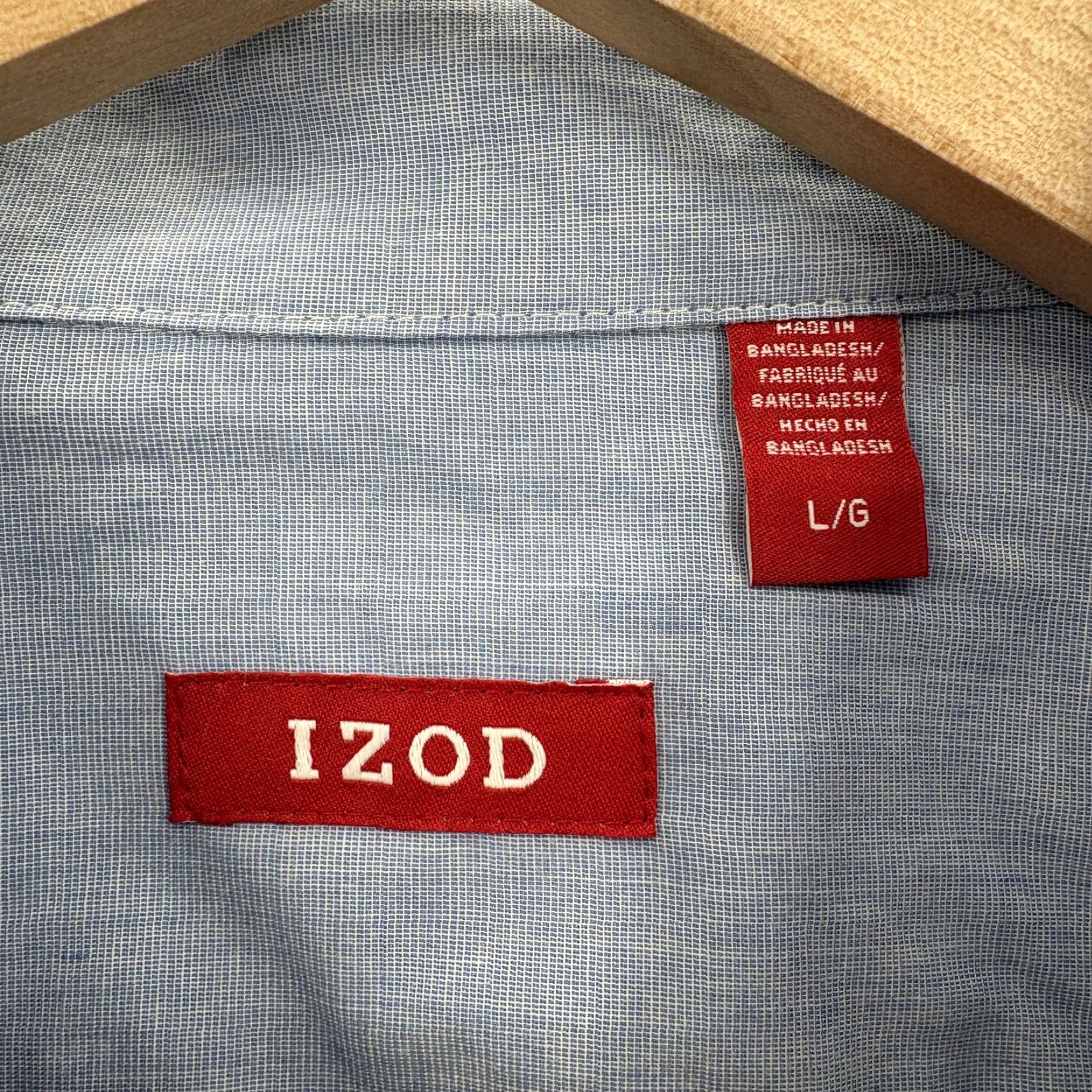 Izod VINTAGE: IZOD Shirt Mens L Blue Solid Long Sleeve Button Up Pocket Cotton Casual NWT Size US L / EU 52-54 / 3 - 4 Thumbnail