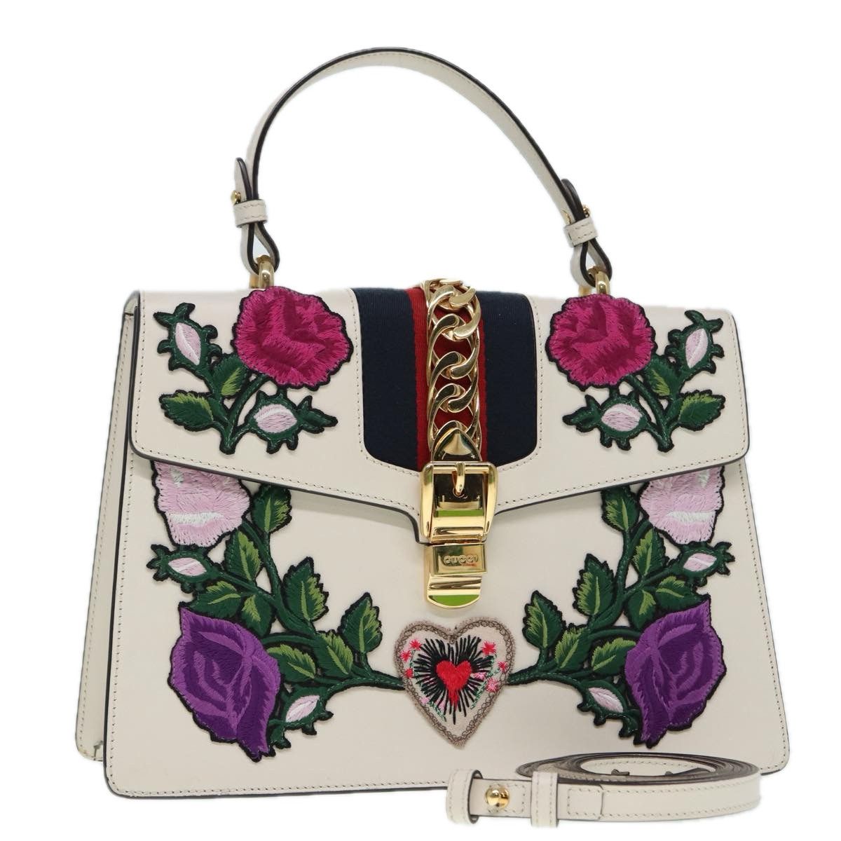 Gucci Sylvie White Leather Handbag (Pre-Owned) Size ONE SIZE - 1 Thumbnail