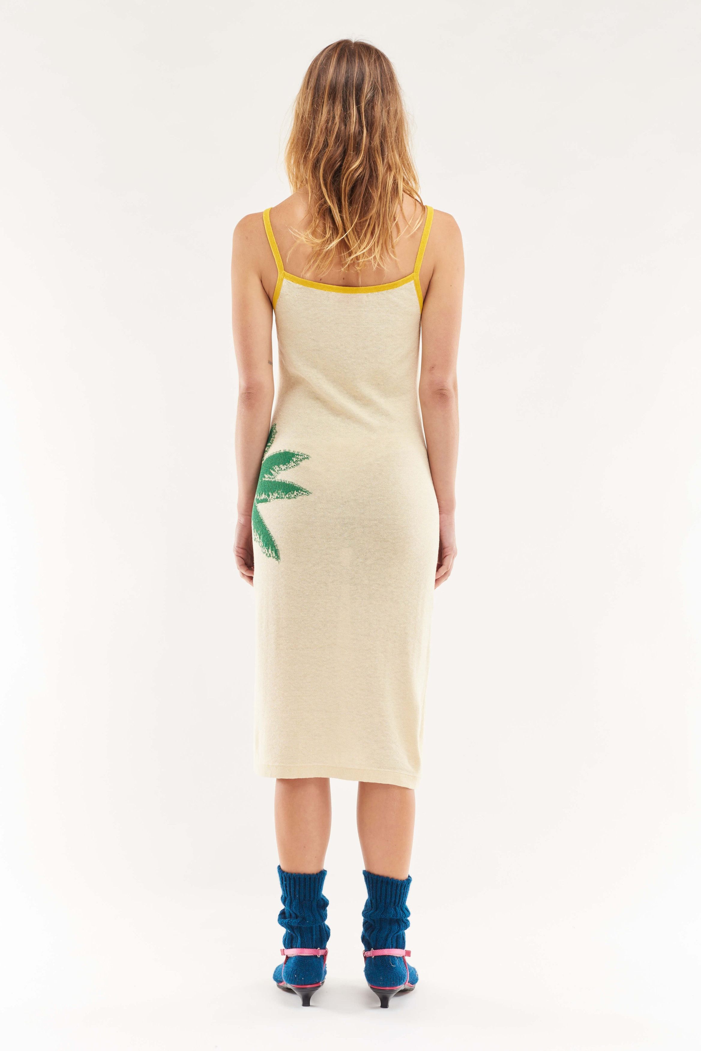 The Elder Statesman $795 The Elder Statesman Palm Cami Midi Dress Size XS / US 0-2 / IT 36-38 - 4 Thumbnail