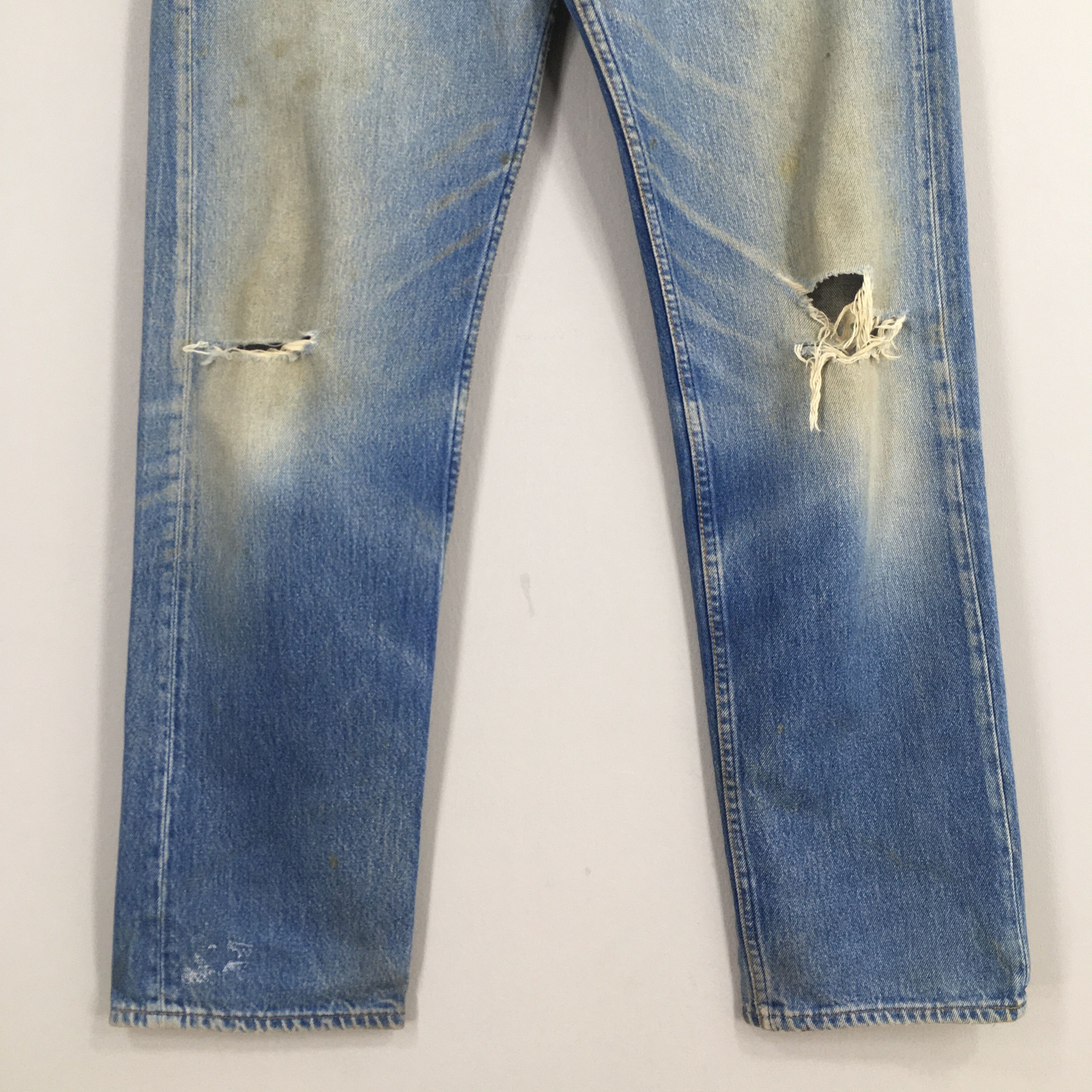 Levi's Size 31x30.5 Vintage 90s Levi's 501 Faded Blue Jeans S19 Size US 31 - 4 Thumbnail
