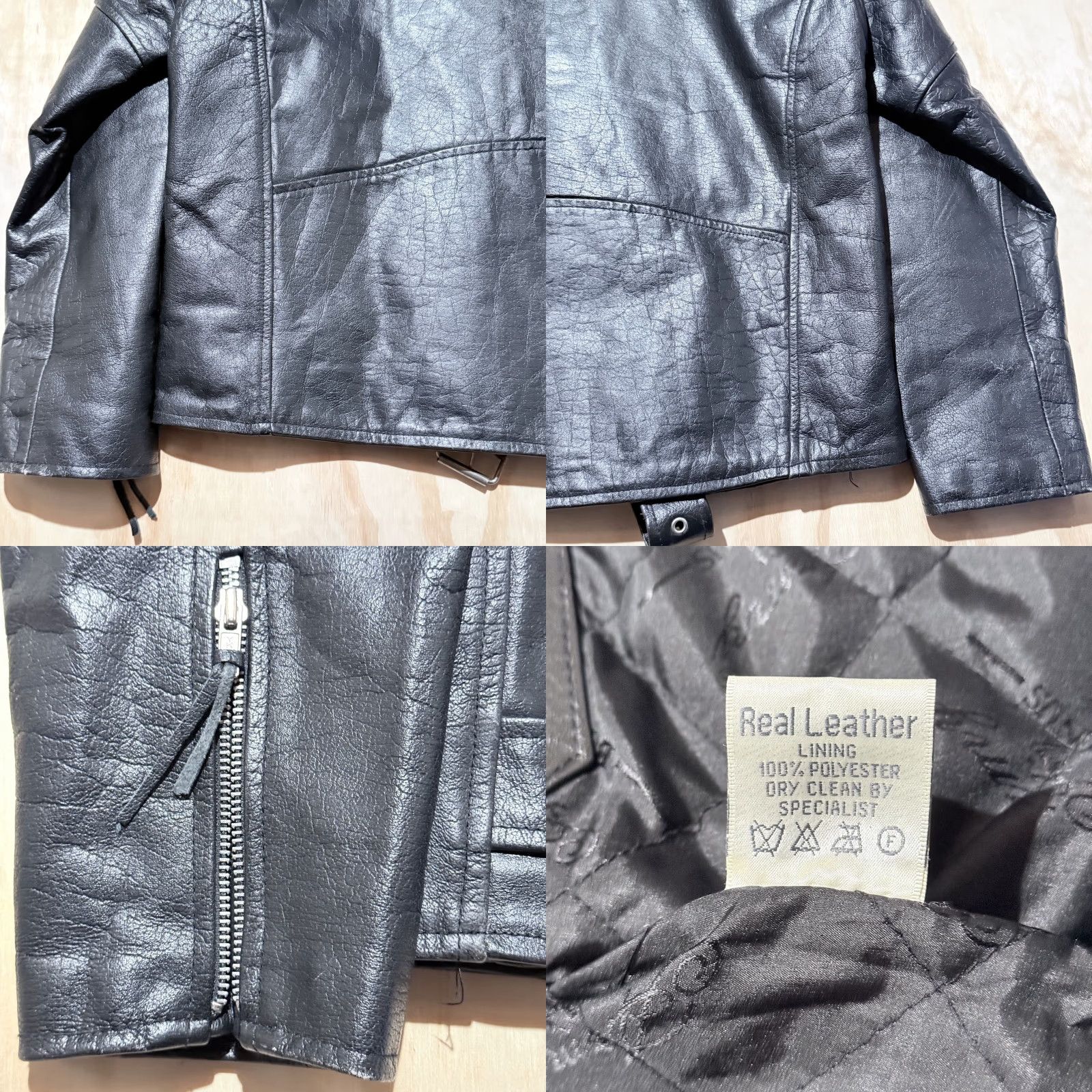 Vintage VINTAGE Bonus Italian Fashion Black Leather Biker Jacket with Zipper Pockets Men's Size 50 Size US M / EU 48-50 / 2 - 8 Thumbnail