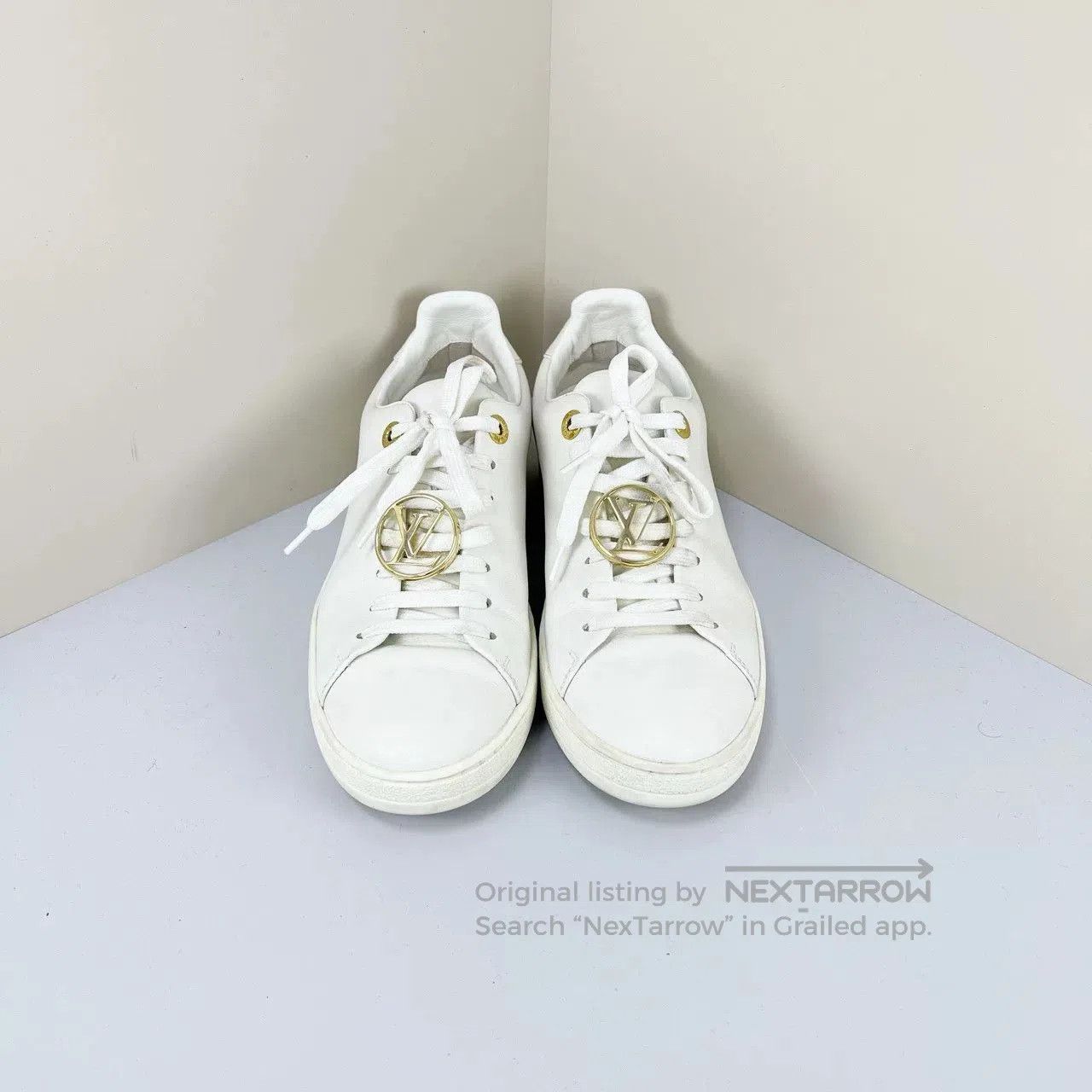 Louis Vuitton Louis Vuitton Metal Logo White Sneakers. Size US 5.5 / IT 35.5 - 1 Thumbnail