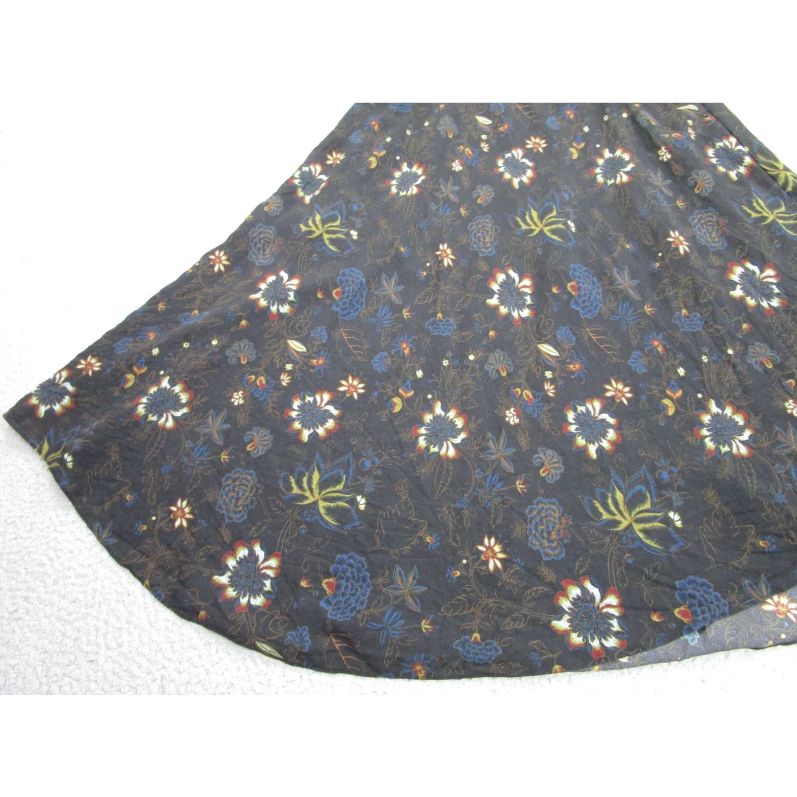Vintage A.L.C. Dress Womens 6 Black Floral Maxi Sleeveless Cutout Smocked Waist Boho Size M / US 6-8 / IT 42-44 - 3 Thumbnail