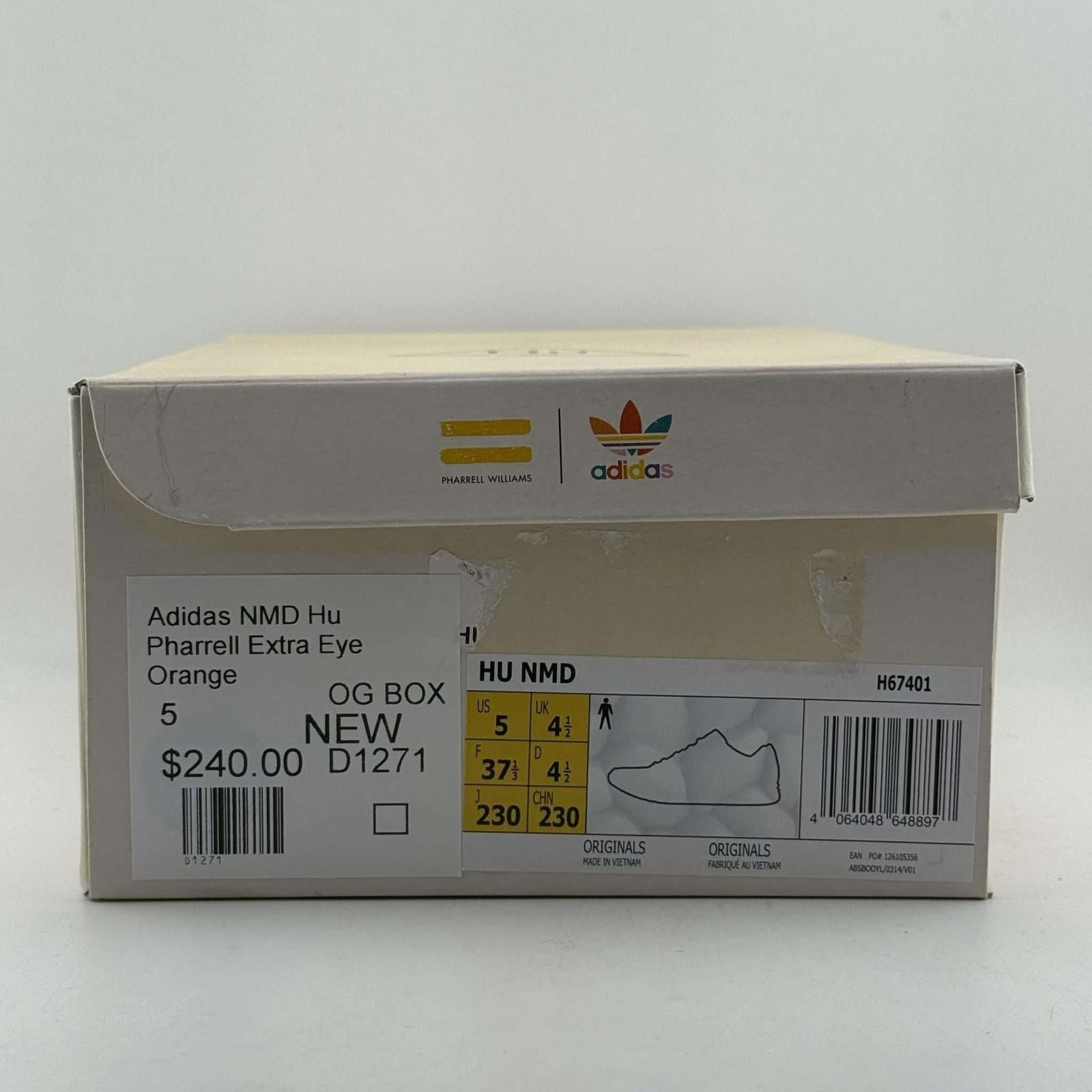 Adidas Adidas NMD Hu Pharrell Extra Eye Orange 5 New with Box D1271 Size US 5 / EU 37 - 9 Thumbnail