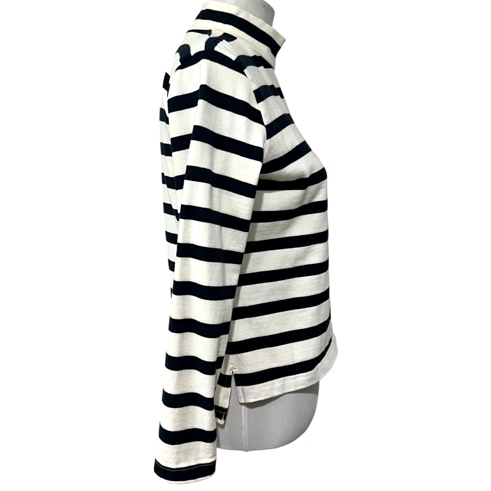 Nautica Guideboat Co. Top Womens XS Blue White Nautical Striped Mock Neck Cotton Blouse Womens XS Blue White Striped Mock Neck 3/4 Sleeve Size XS / US 0-2 / IT 36-38 - 6 Thumbnail