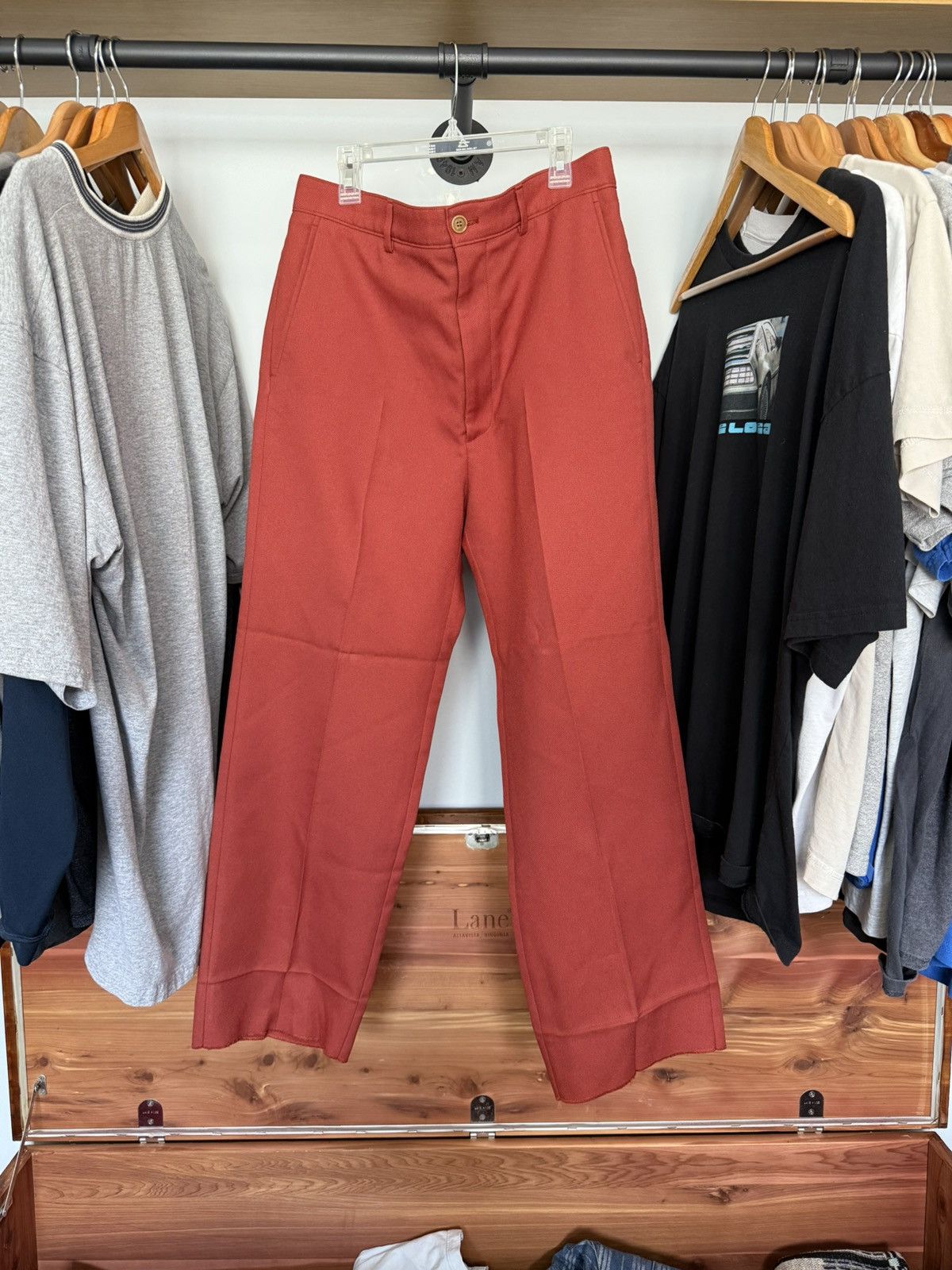Gucci Gucci maroon polyester buckle back trouser Size US 32 / EU 48 - 1 Thumbnail