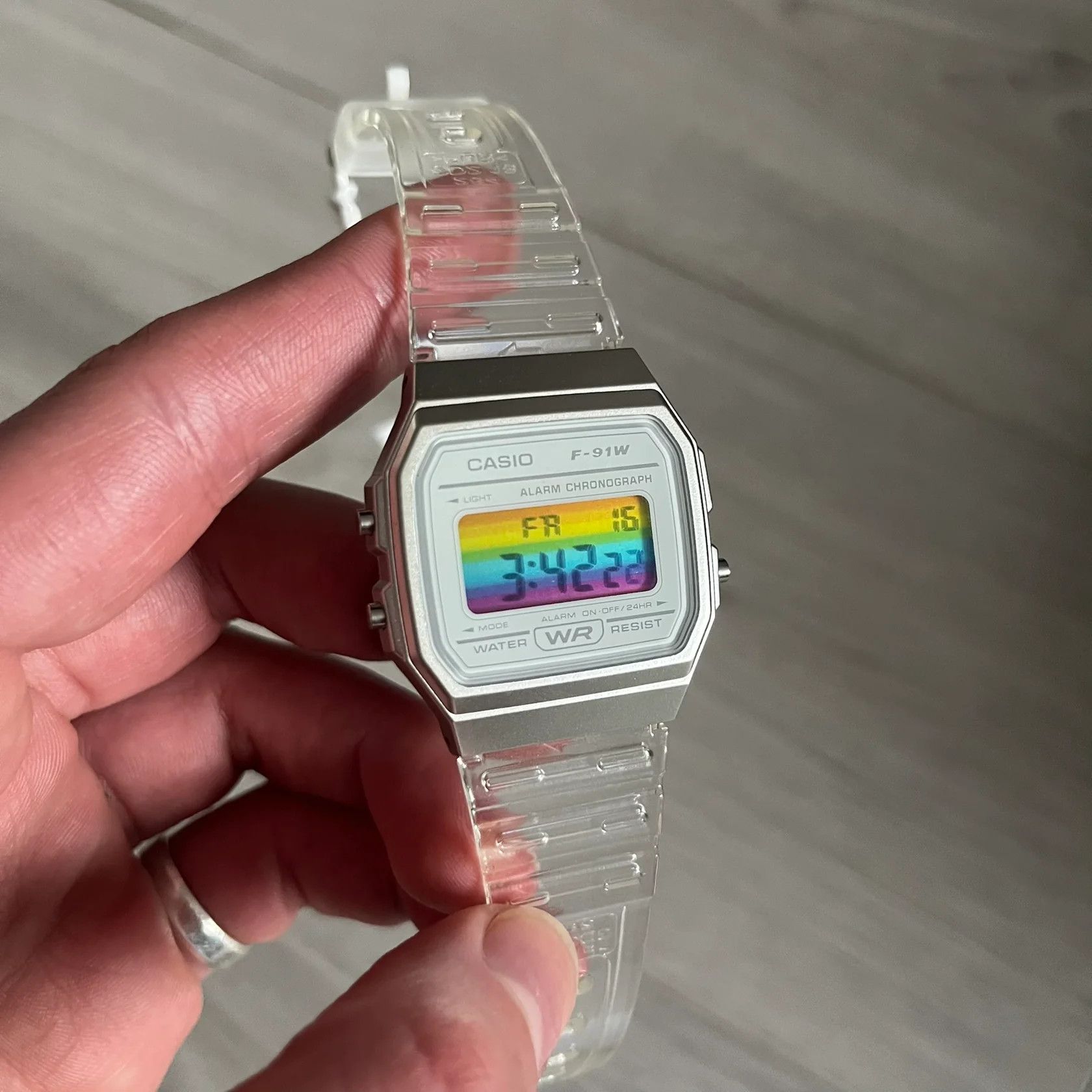 Casio Casio F-91W "Rainbow" Clear Digital Watch Size ONE SIZE - 2 Thumbnail