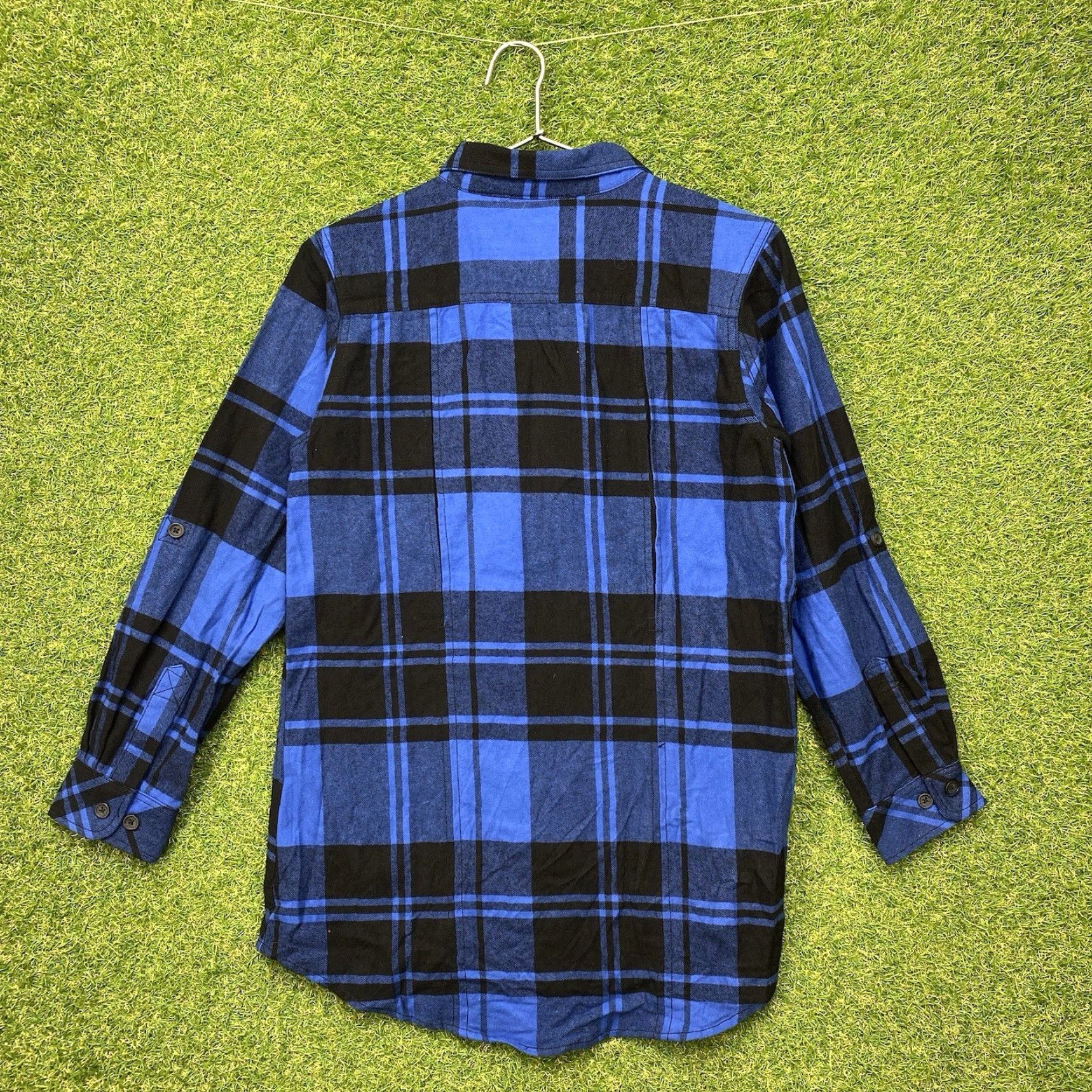 Vintage Five Brother Flannel Shirt Mens M Workwear Plaid Button-Up 90s Outdoor Casual Blue Cotton Flannel Size US M / EU 48-50 / 2 - 3 Thumbnail