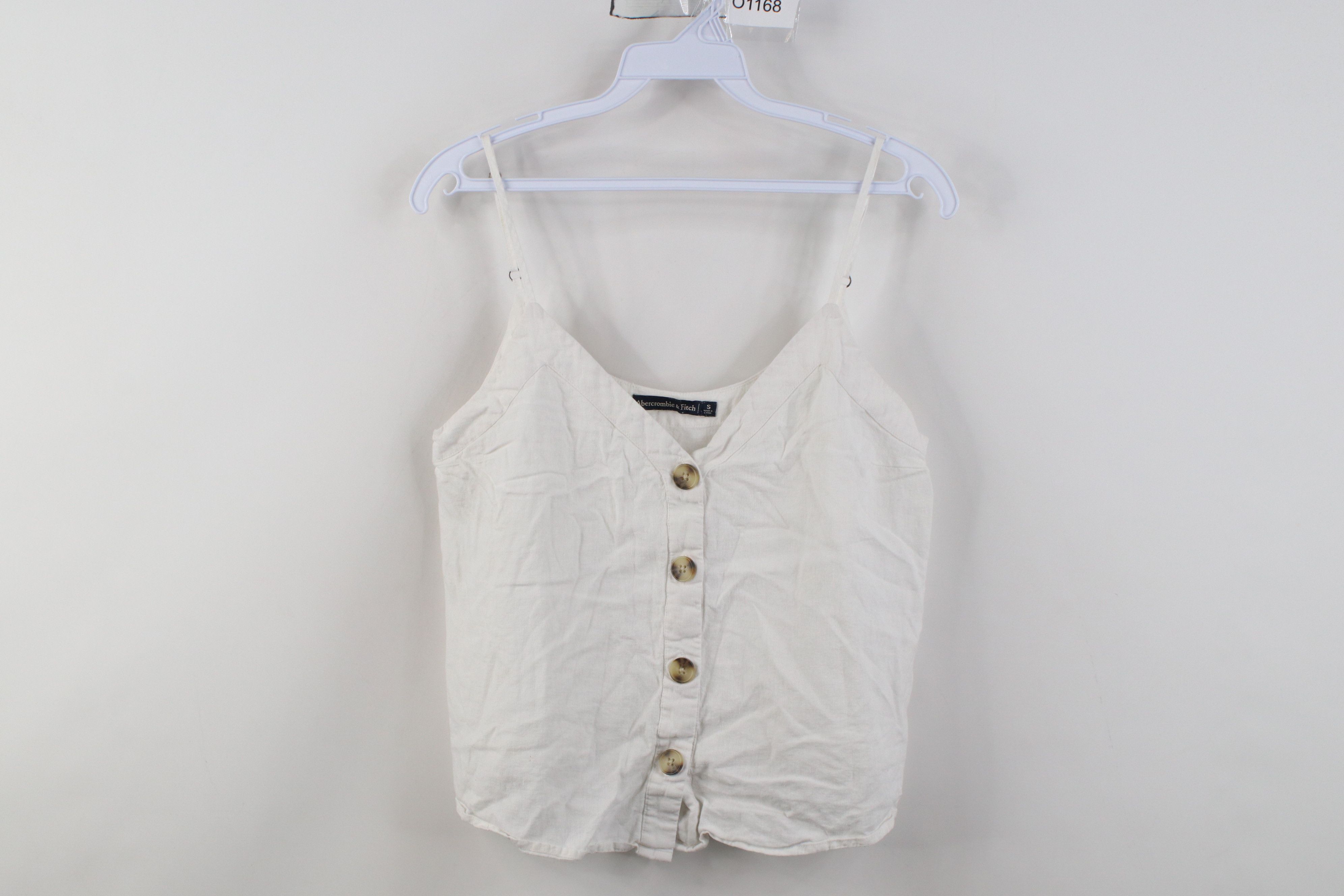 Abercrombie & Fitch Vintage 90s Y2K Abercrombie & Fitch Linen Cropped Tank Top Size S / US 4 / IT 40 - 1 Thumbnail