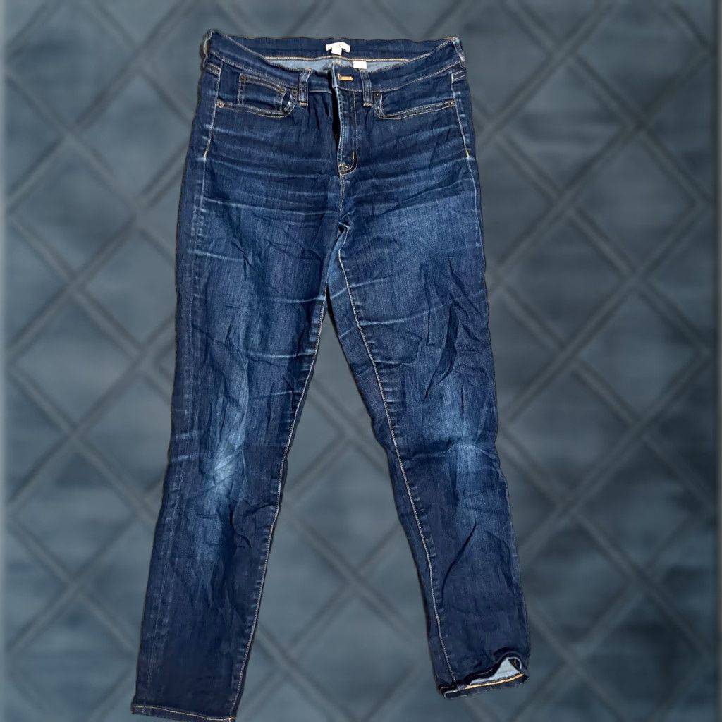 J.Crew JCREW Women Jeans 27/28 Dark Wash Mid Rise Stretch Skinny Style C9176 Size 27" / US 4 / IT 40 - 1 Thumbnail