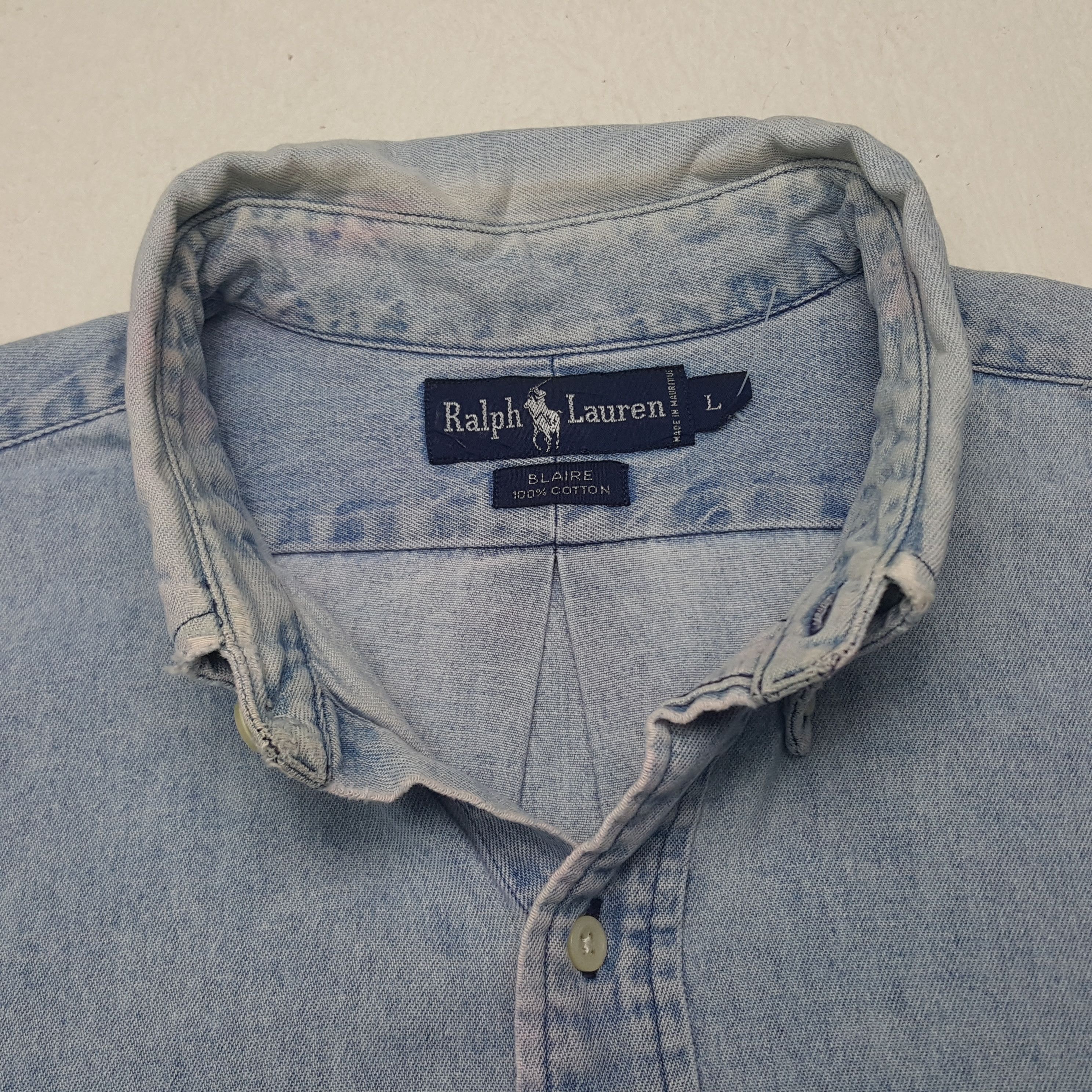 Polo Ralph Lauren × Ralph Lauren × Vintage Vintage Ralph Lauren Denim Button Up Shirt Size US L / EU 52-54 / 3 - 4 Thumbnail