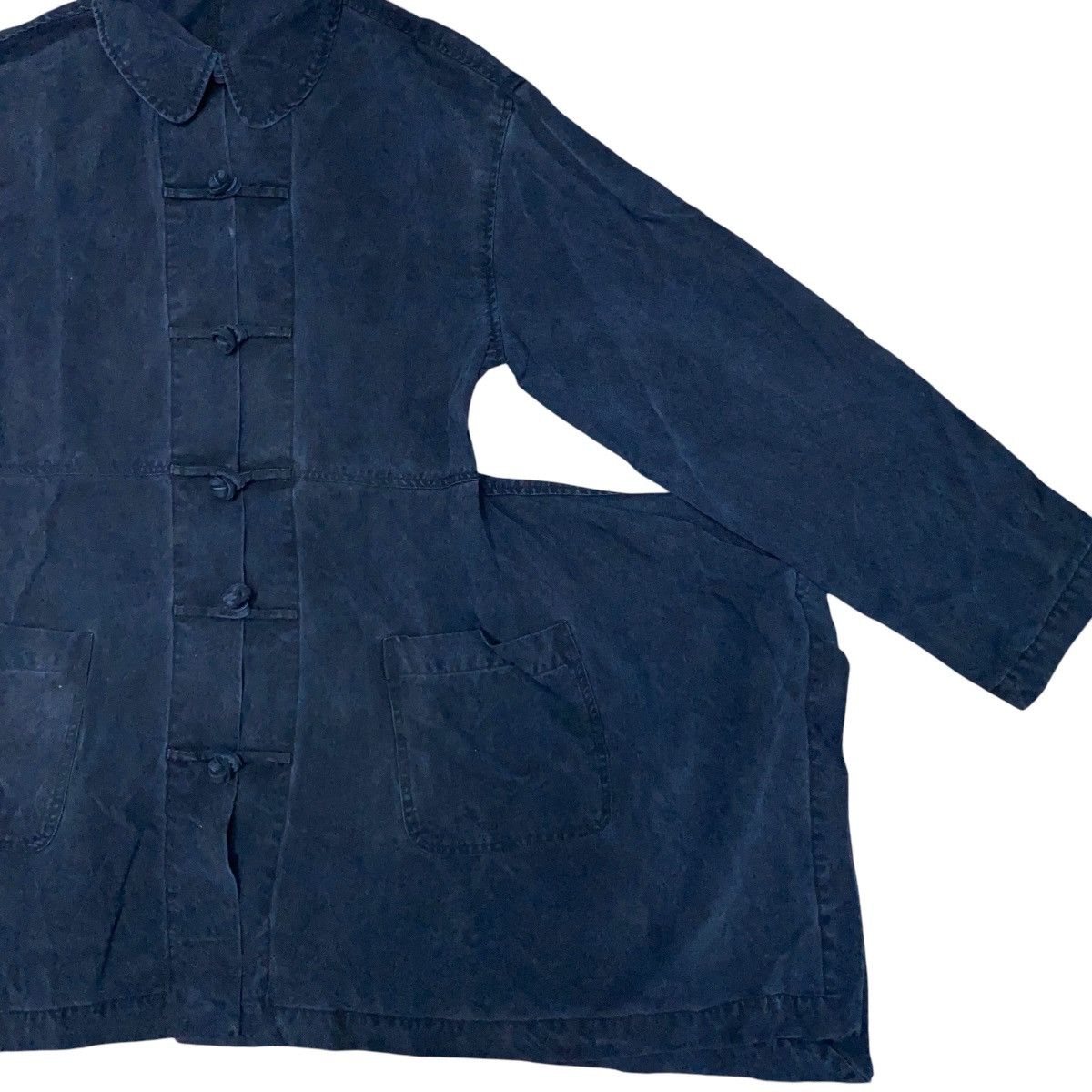 Le Grande Bleu (L.G.B.) MICHEL KLEIN ASYMMETRICAL CHINESE BUTTON LINEN JACKET BLACK Size M / US 6-8 / IT 42-44 - 7 Thumbnail