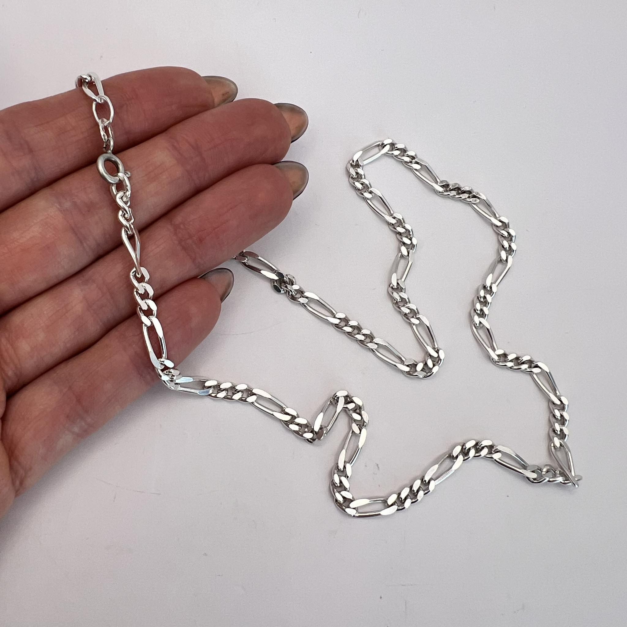 Sterling Silver Fine Vintage Silver 925 Jewelry Chain Necklace Marked 16 gr Size ONE SIZE - 6 Thumbnail