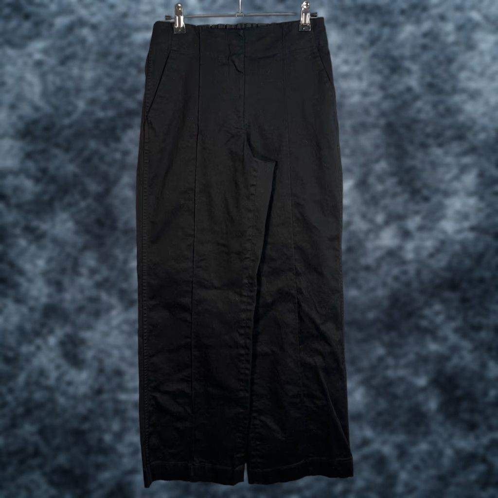 THAKOON Thakoon Womens Size 4 Black Wide-Leg Cotton Blend Chino Pants Size 27" / US 4 / IT 40 - 1 Thumbnail