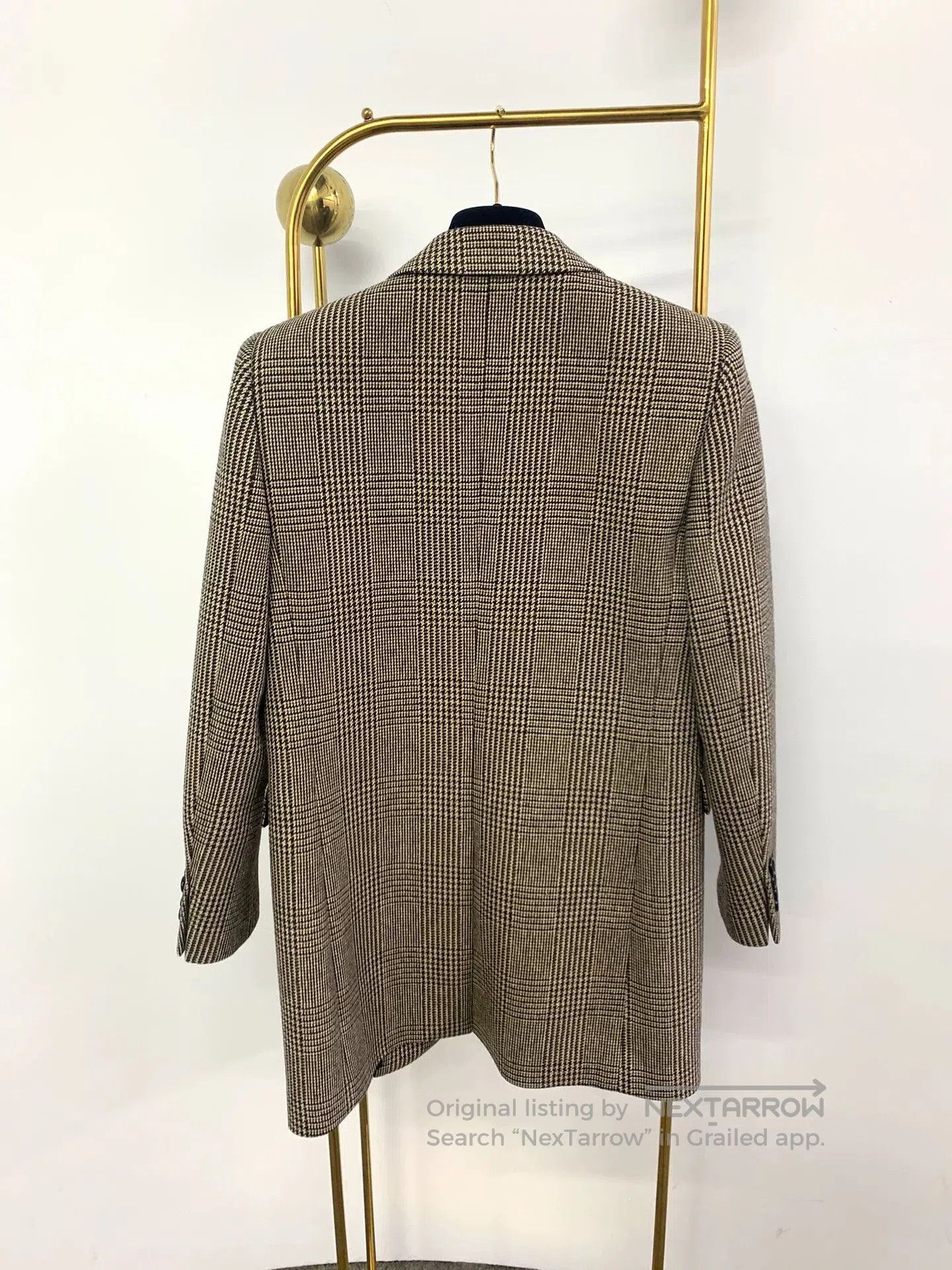 Saint Laurent Paris Saint Laurent Brown/Black Check Blazer. Size XXS / US 00 / IT 34 - 3 Thumbnail