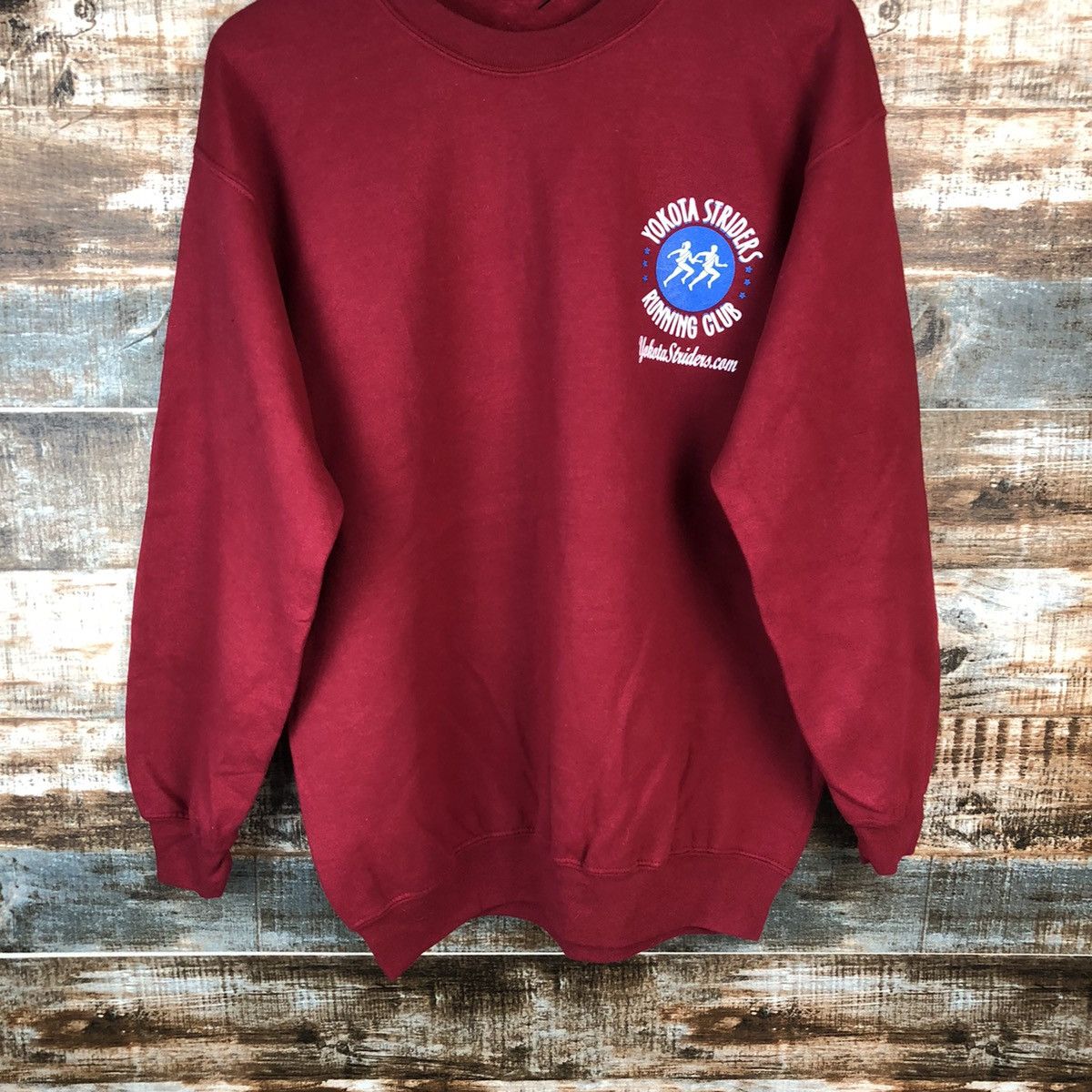 Japanese Brand × Vintage Yokota Strides Running Club Maroon vintage Sweatshirt #A2045 Size US M / EU 48-50 / 2 - 9 Thumbnail