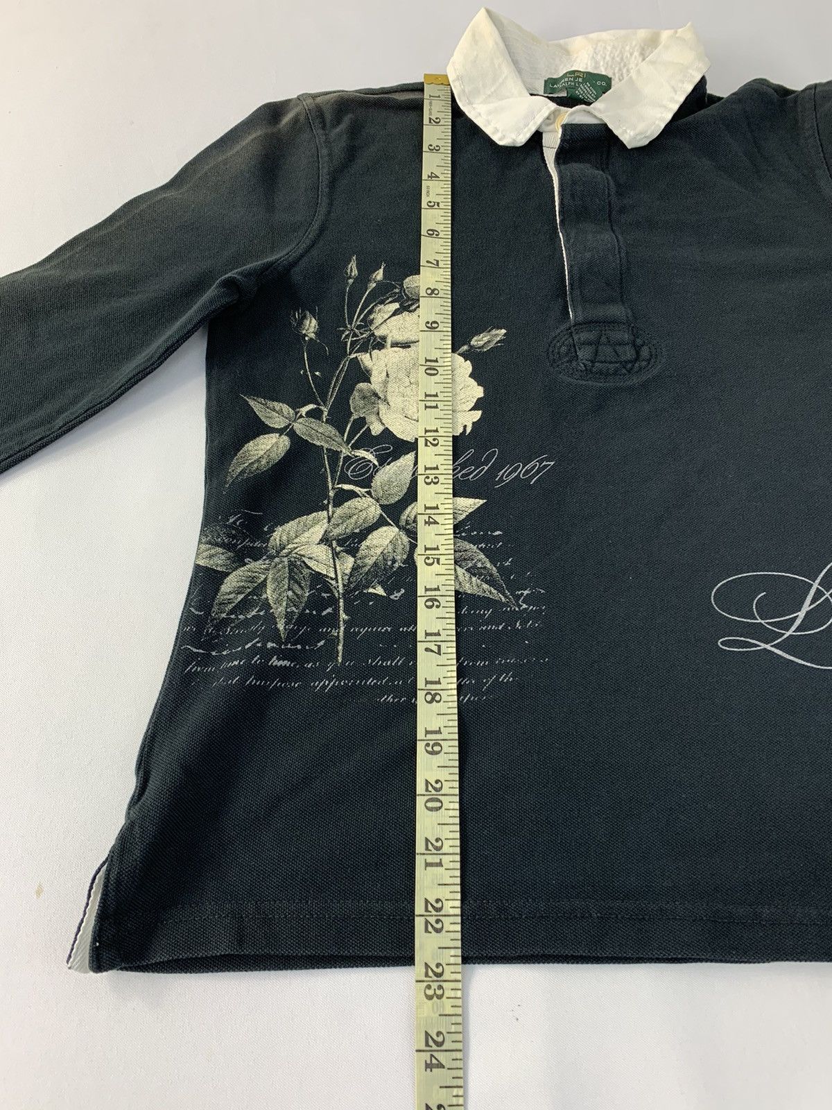 Lauren Ralph Lauren × Ralph Lauren LRL Lauren Jeans Co Ralph Lauren Rose Flower Logo Polo Tee Size M / US 6-8 / IT 42-44 - 12 Thumbnail