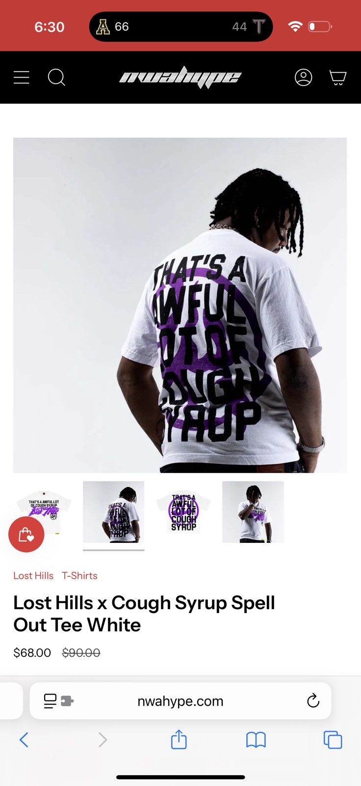 Lost hills Lost Hills x ALOCS “That’s A Awful Lot Of Cough Syrup” Tee! Size US XXL / EU 58 / 5 - 6 Thumbnail