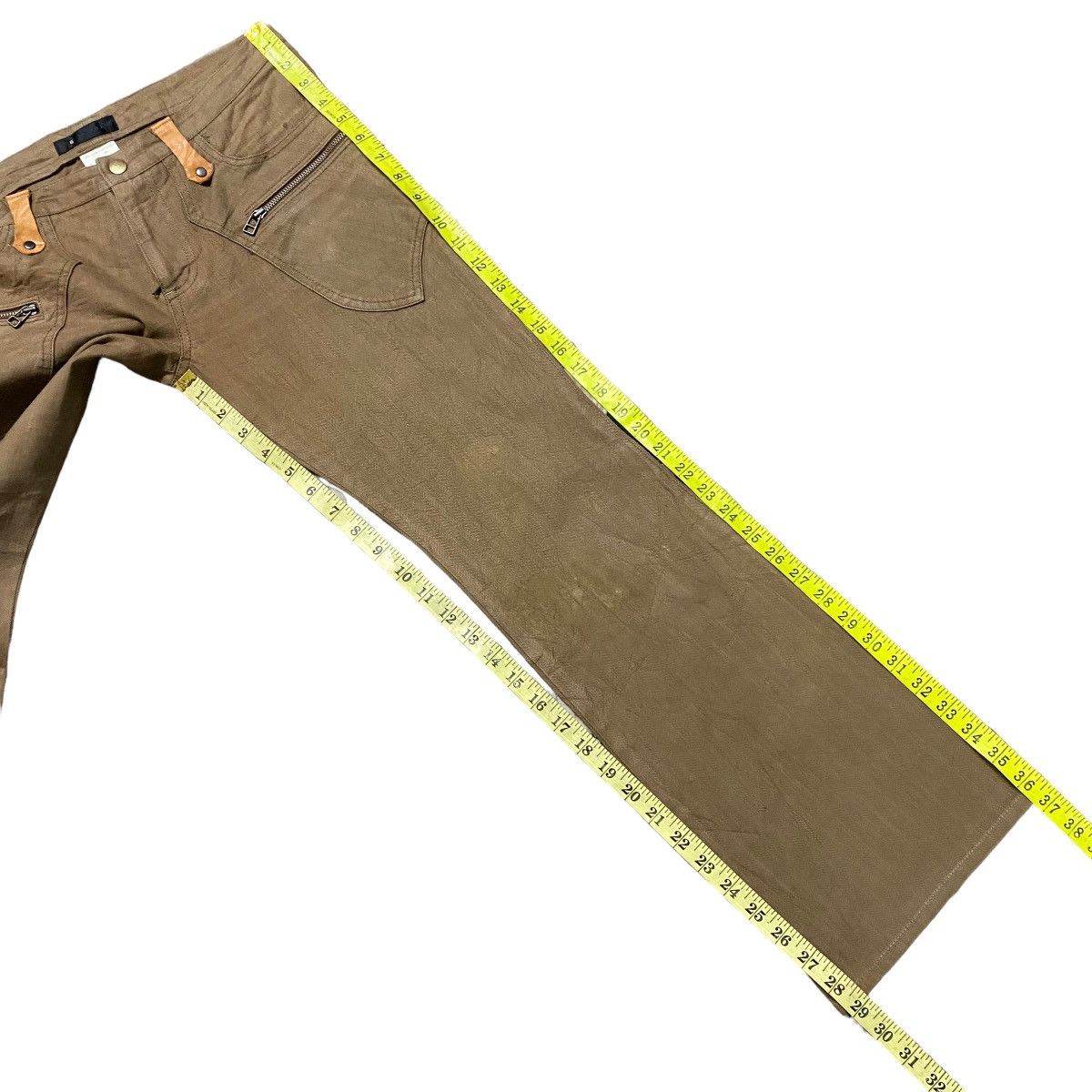 Japanese Brand Japanese Brand Gtreat Leather Trimmed Cargo Flare Pants Size 30" / US 8 / IT 44 - 17 Thumbnail