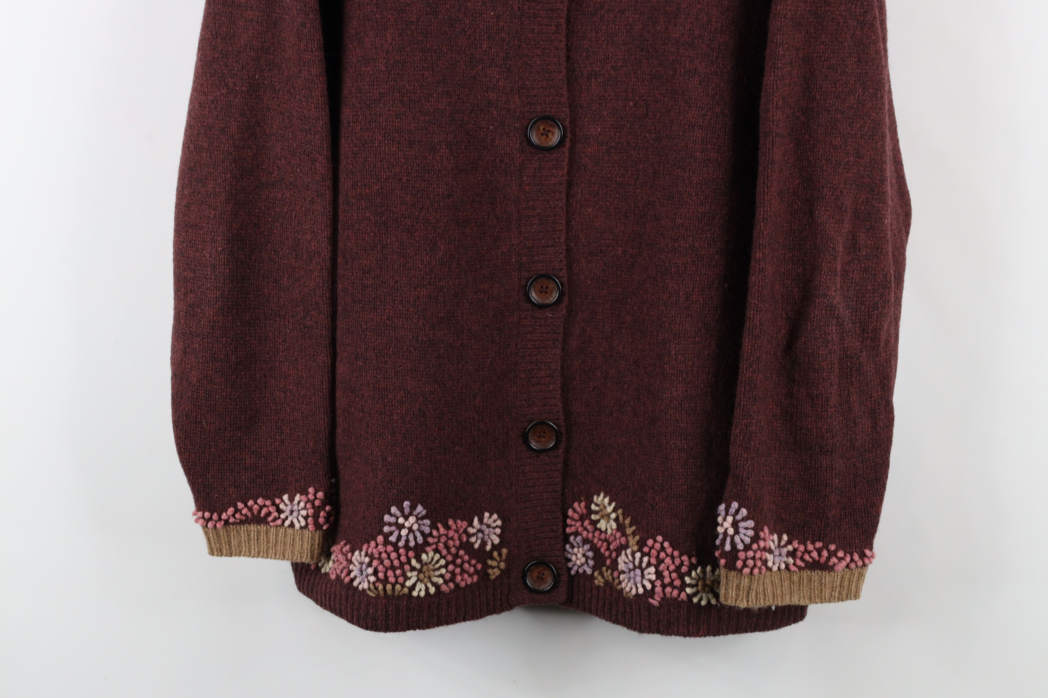 Vintage × Woolrich Woolen Mills Vintage 90s Woolrich Embroidered Flower Cardigan Sweater Size XL / US 12-14 / IT 48-50 - 3 Thumbnail