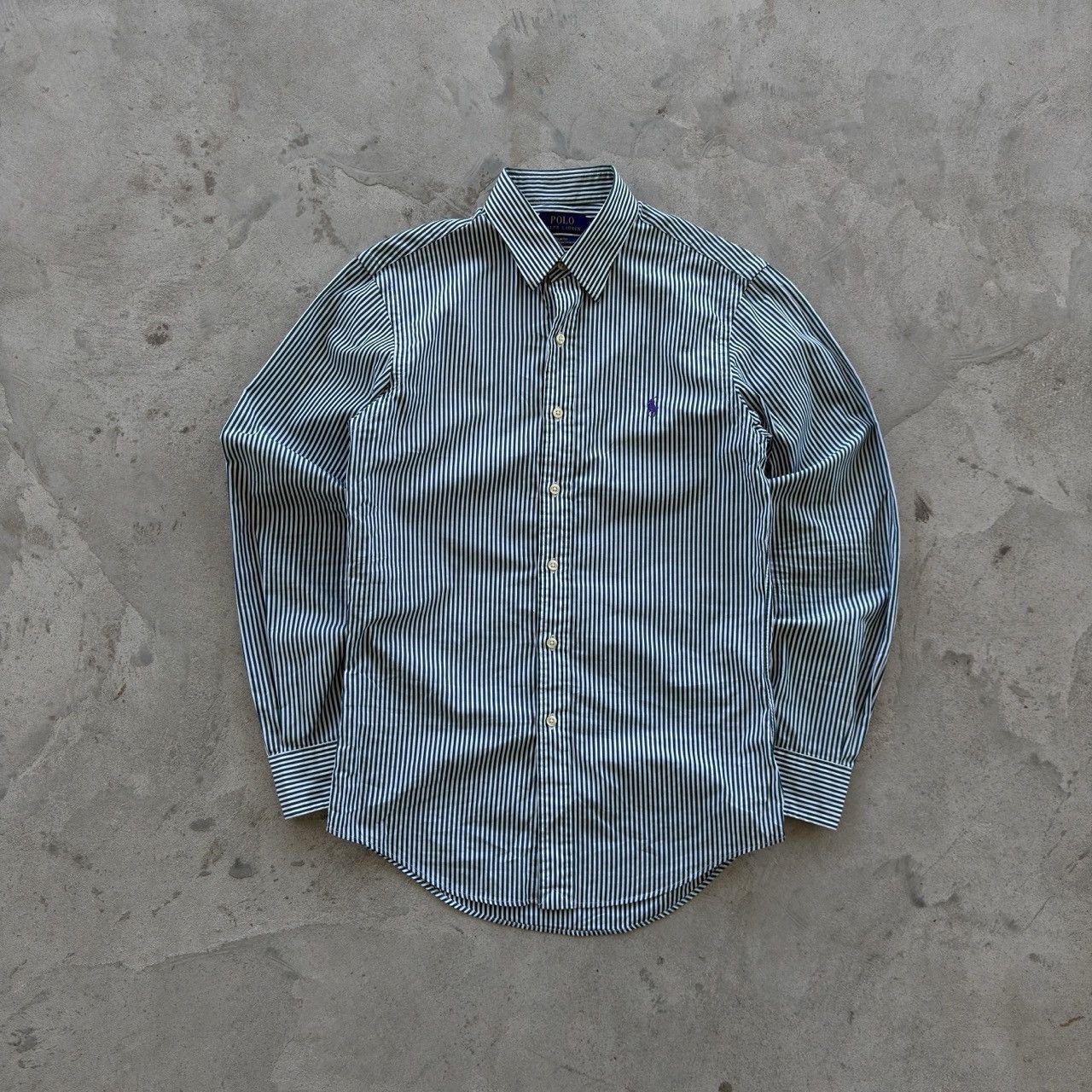 Polo Ralph Lauren Polo Ralph Lauren Green White Striped Slim Fit Shirt Small Size US S / EU 44-46 / 1 - 1 Thumbnail