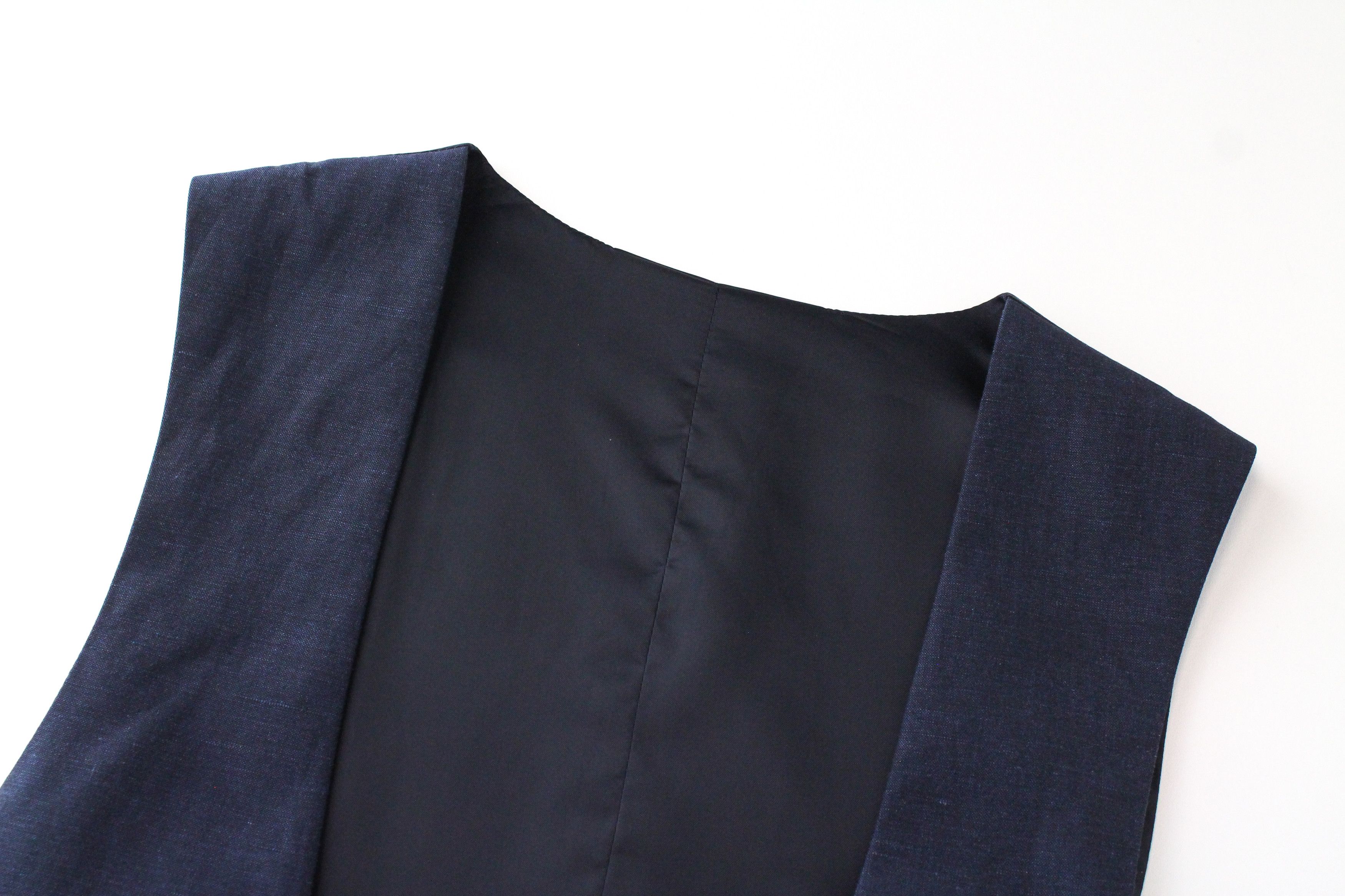 Suitsupply UK38R Blue Wool Linen Single-Breasted U-neck 61771 Size 38R - 3 Thumbnail