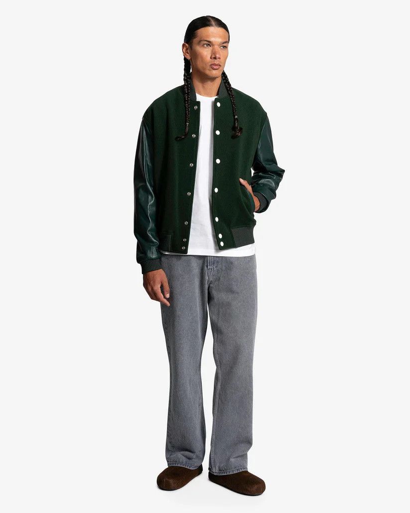 Marni oc11z1024 Soft Wool Felt Bomber in Spherical Green Size US S / EU 44-46 / 1 - 7 Thumbnail