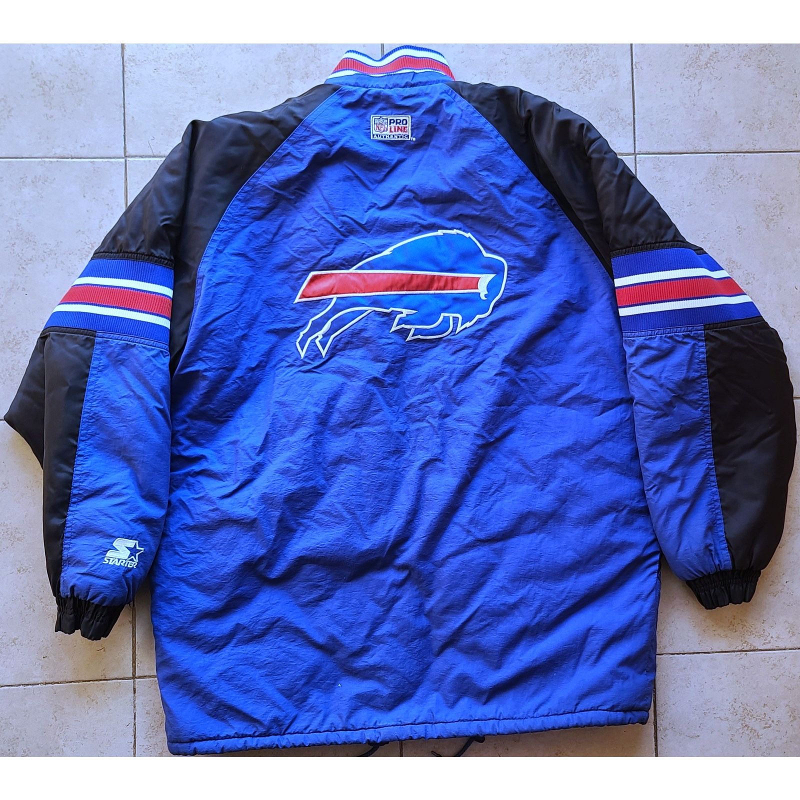 NFL × Starter Buffalo Bills 90s STARTER puffer Trench black blue vintage Size US L / EU 52-54 / 3 - 3 Thumbnail