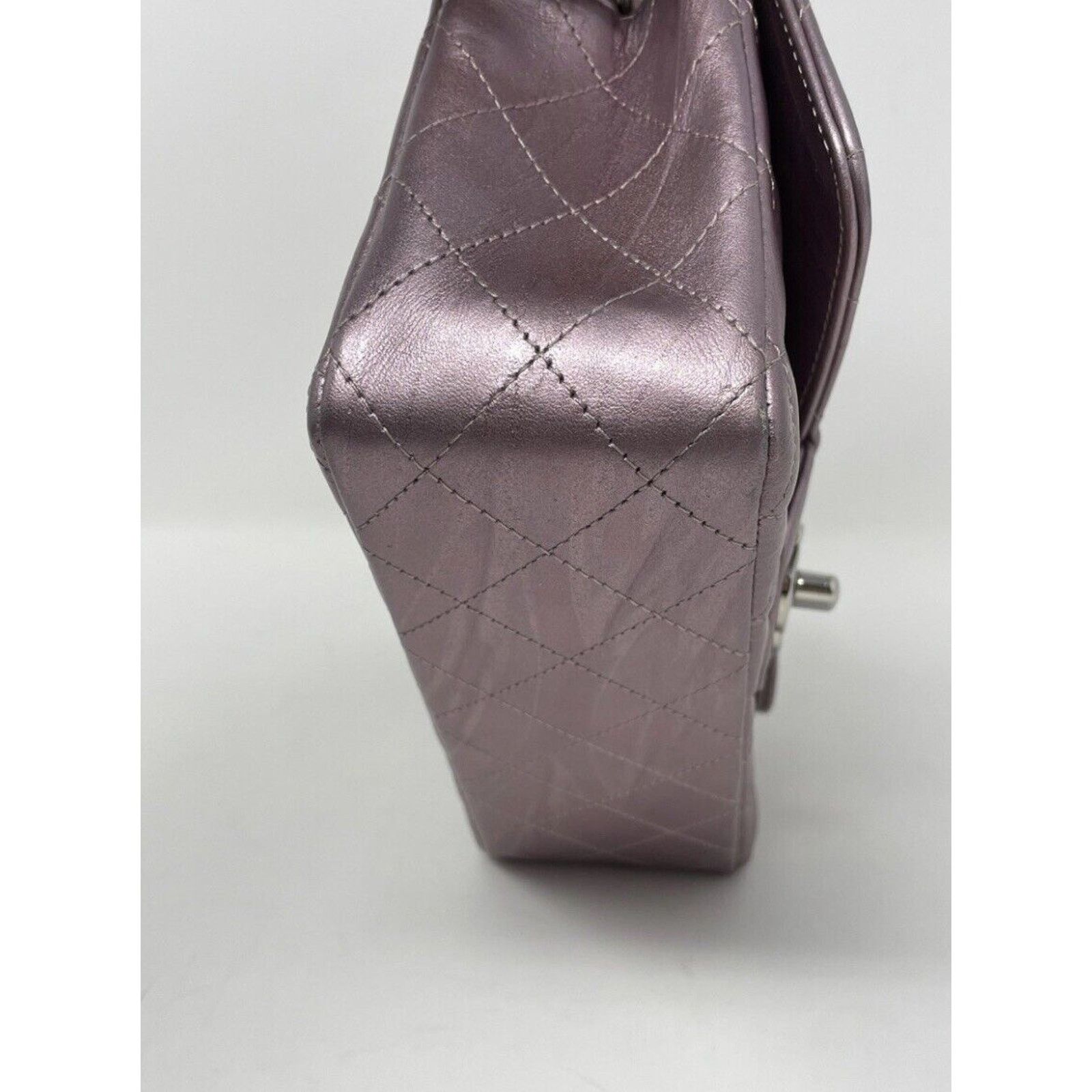 Chanel Mini Rectangular Classic Purple Iridescent Calfskin Flap Size ONE SIZE - 7 Thumbnail