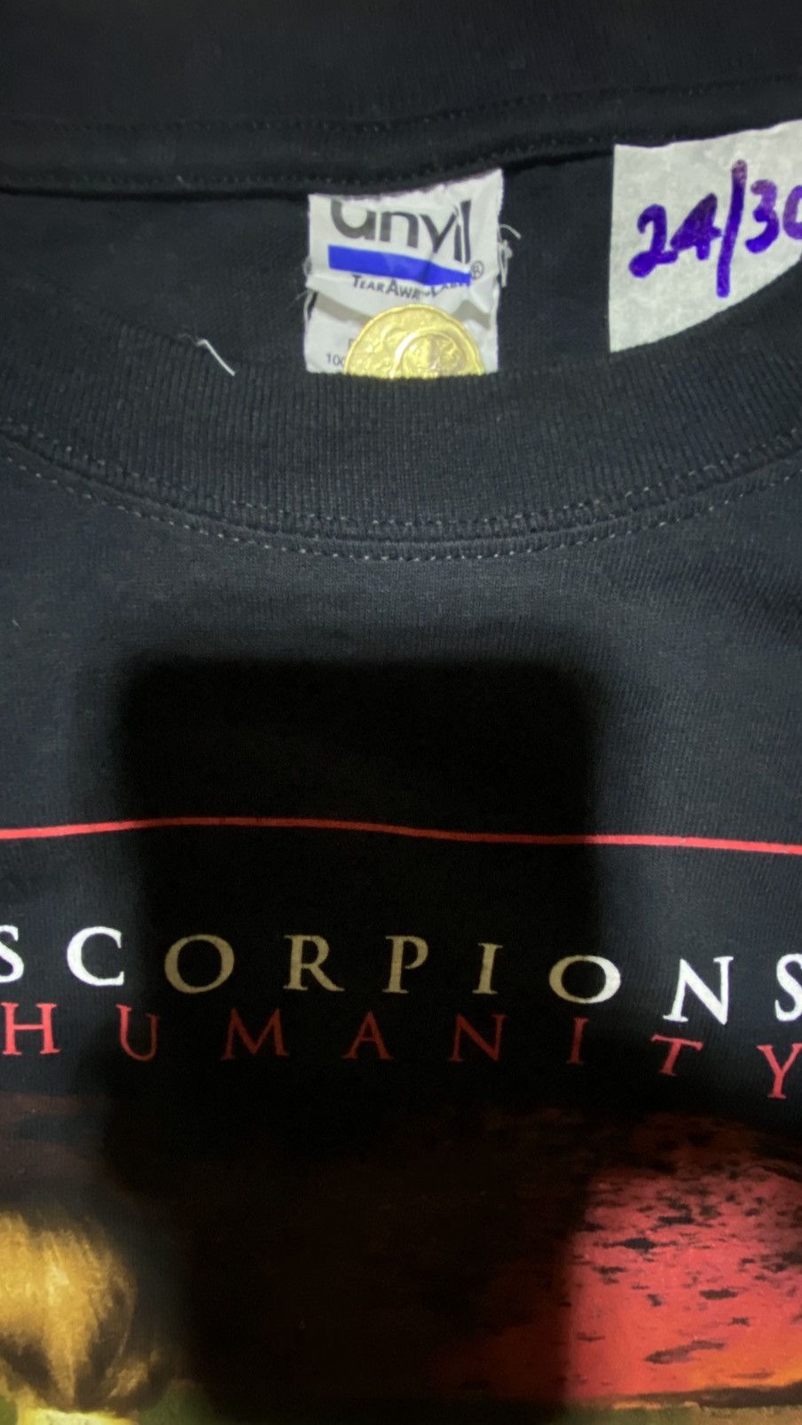 Anvil × Band Tees Scorpions - Humanity World Tour Band Tee Size US XL / EU 56 / 4 - 4 Thumbnail