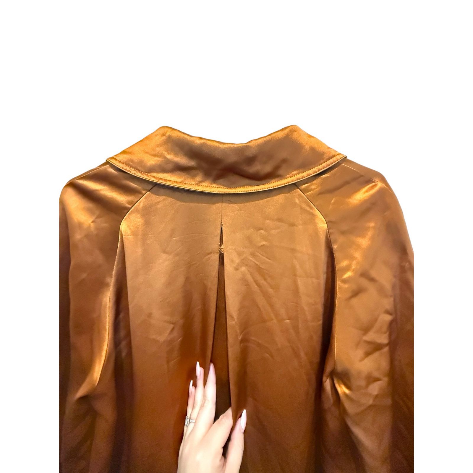 Other LATTELIER Double Breasted Satin Look Rust Trench Coat XS Size XS / US 0-2 / IT 36-38 - 3 Thumbnail