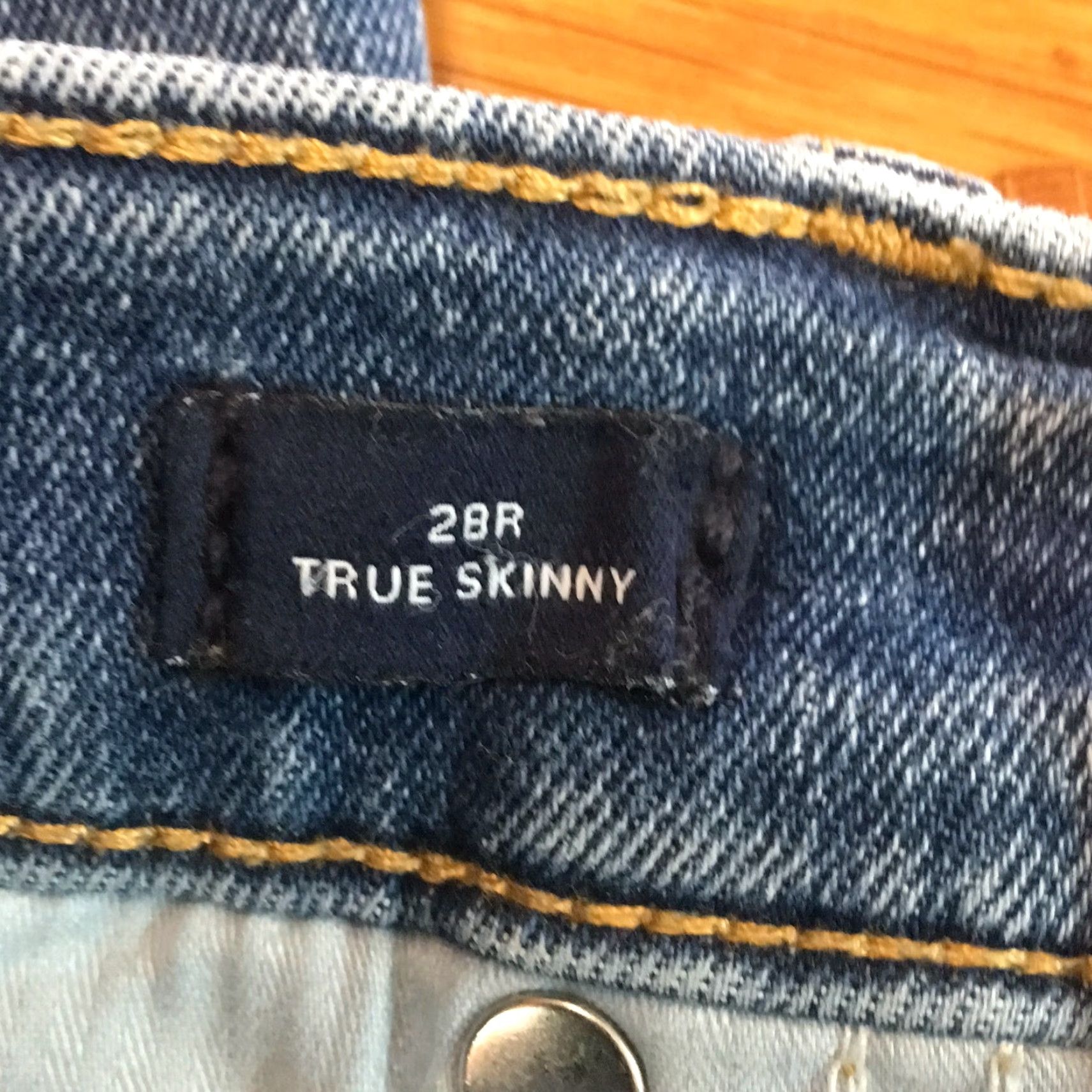 Gap Gap Jeans Skinny Denim Blue 28R Womens Regular Rise Mid Distressed 5-Pocket Boot? Size 28" / US 6 / IT 42 - 7 Thumbnail