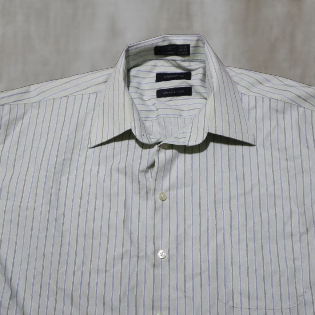 Liz Claiborne Claiborne Shirt Button-Up White Stripe Long Sleeve Men Size 17.5 32/33 Size US XXL / EU 58 / 5 - 1 Thumbnail