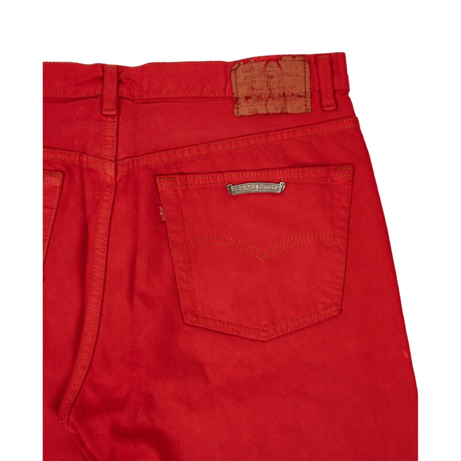 Chrome Hearts Red Denim Paris Exclusive 'Red Crosses' Size US 33 - 9 Thumbnail
