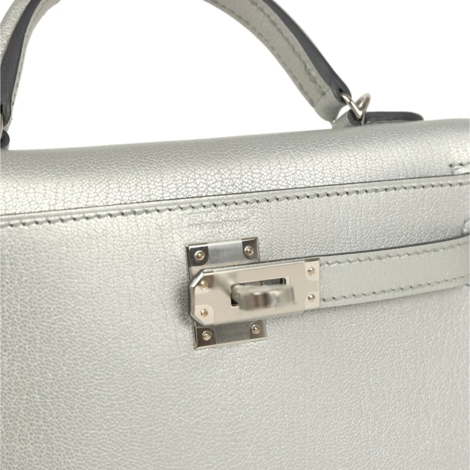Hermes Mini Kelly 20 Sellier Argent Chevre Chamkilight Palladium Size ONE SIZE - 13 Thumbnail