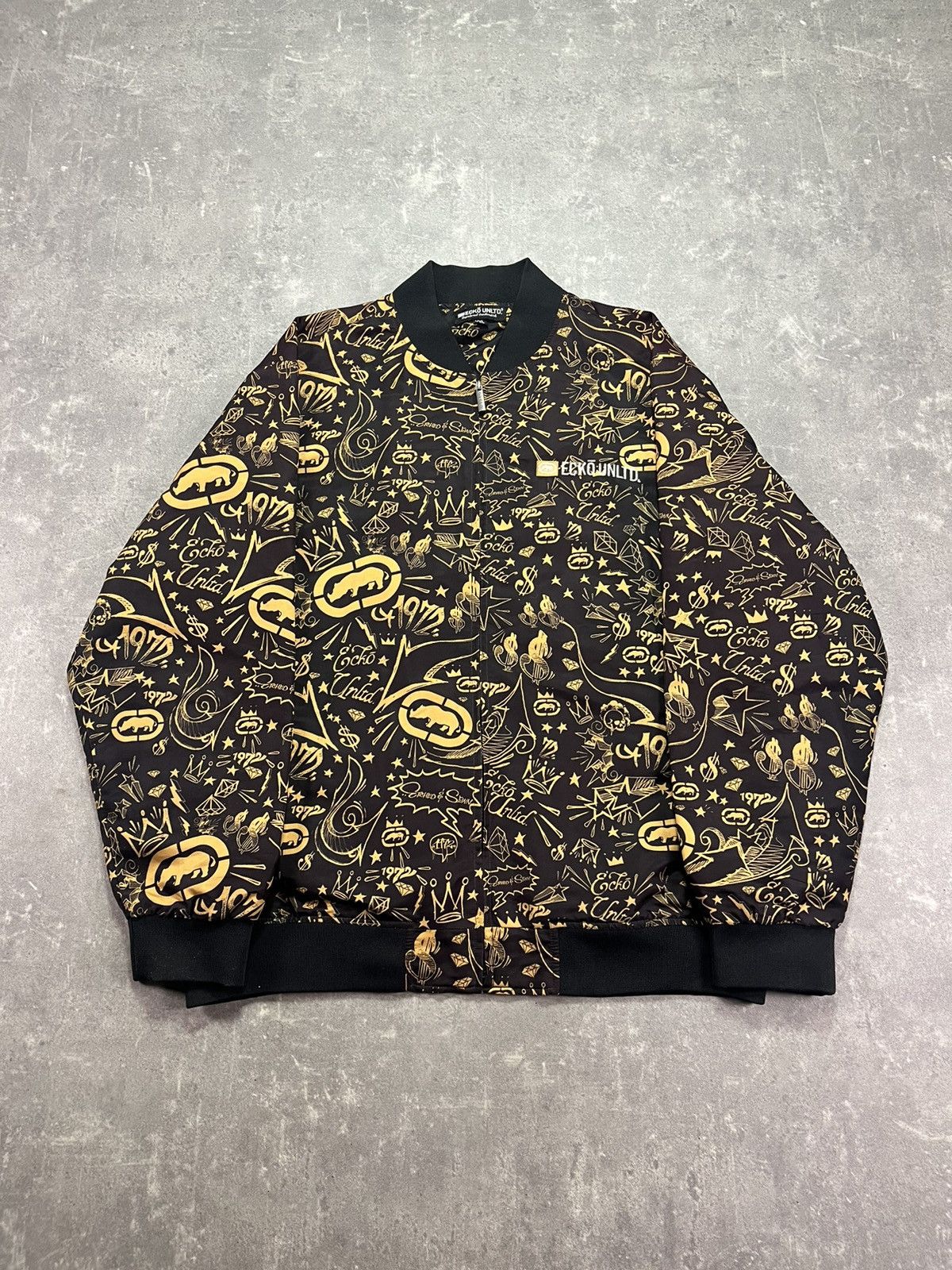 Ecko Unltd. 90s/00s Mega Baggy AOP Multilogo Printed Bombe Jacket XXL Size US XXL / EU 58 / 5 - 16 Thumbnail