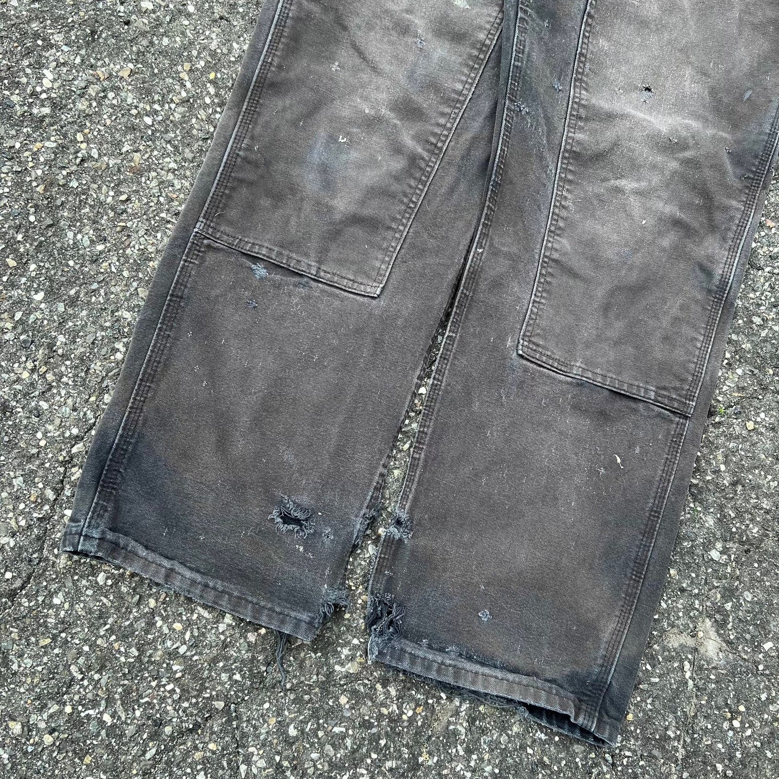 Carhartt × Vintage Vintage carhartt crazy faded black double knee work pants Size US 32 / EU 48 - 4 Thumbnail