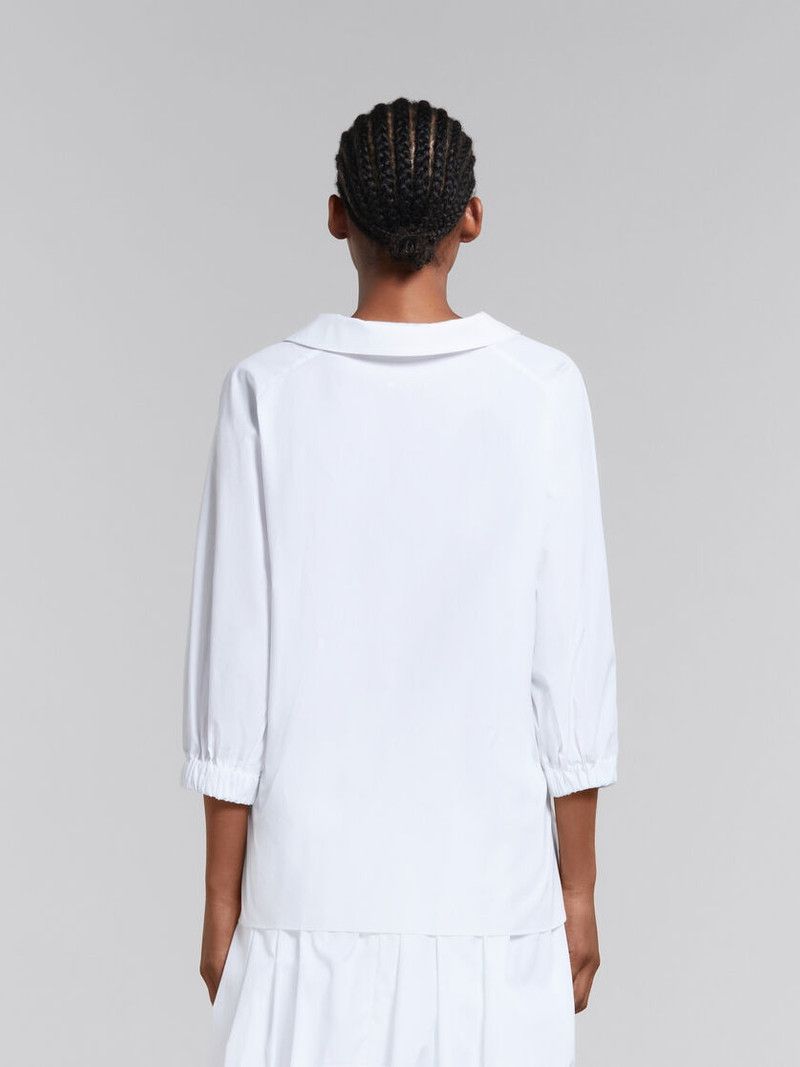 Marni o1w1db10426 Organic Poplin Top With Shirt in White Size L / US 10 / IT 46 - 4 Thumbnail