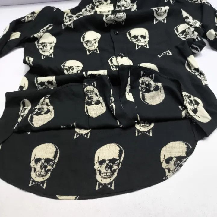 Saint Laurent Paris Yves Saint Laurent Skull Print Long Sleeve Shirt-2507 Size US S / EU 44-46 / 1 - 4 Thumbnail