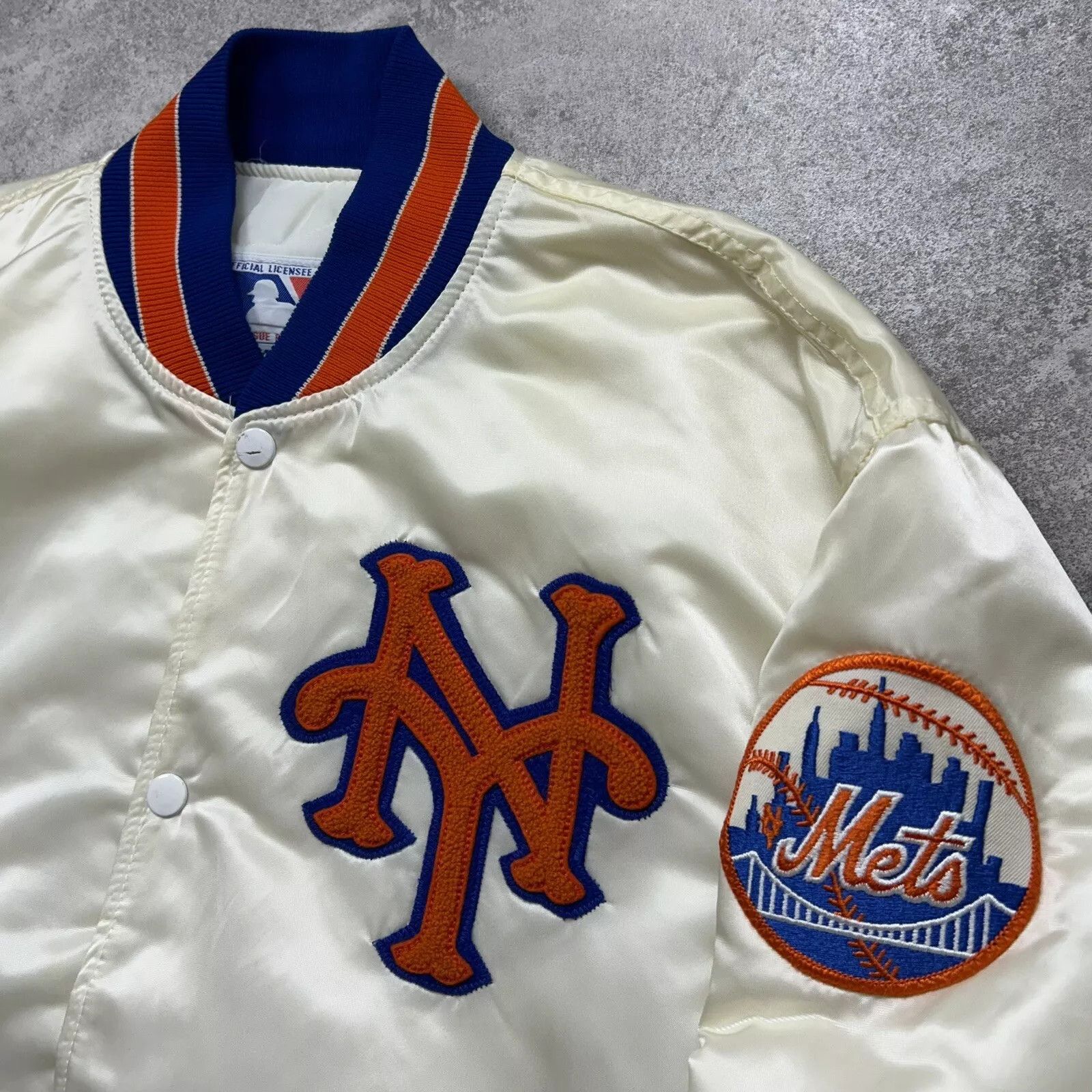 MLB × Starter × Vintage ARE VTG 90s MLB NEW YORK METS SATIN JACKET MADE IN USA Size US XL / EU 56 / 4 - 2 Thumbnail