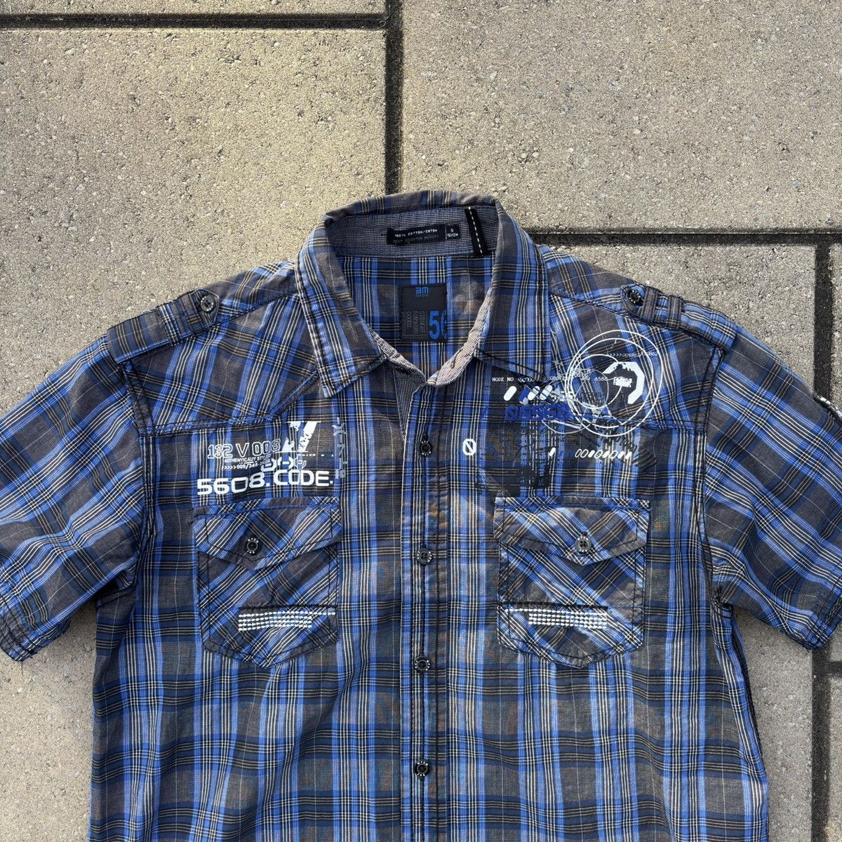 Other Vintage Blue and Black Graphic Embroidered Plaid Button-up Size US S / EU 44-46 / 1 - 2 Thumbnail