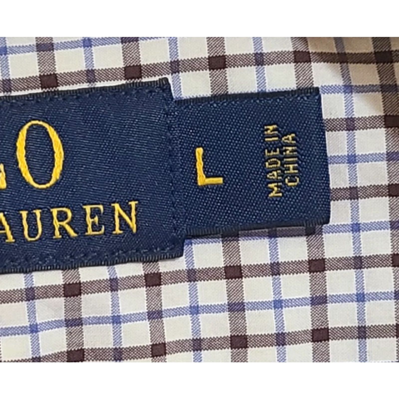 Polo Ralph Lauren Ralph Lauren Polo Shirt Long Sleeve Button Up Plaid Mens L Brown Blue White Size US L / EU 52-54 / 3 - 4 Thumbnail