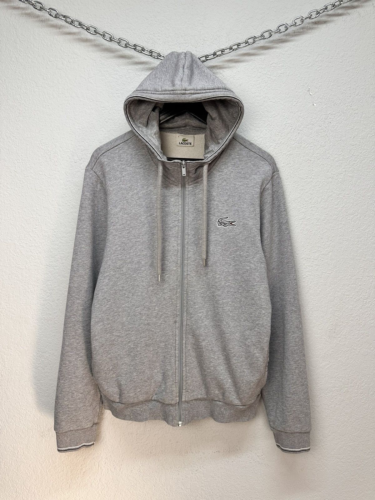 Lacoste Vintage Lacoste Zip Hoodie Grey Sk8 France Polo Ralph Lauren Size US L / EU 52-54 / 3 - 2 Thumbnail