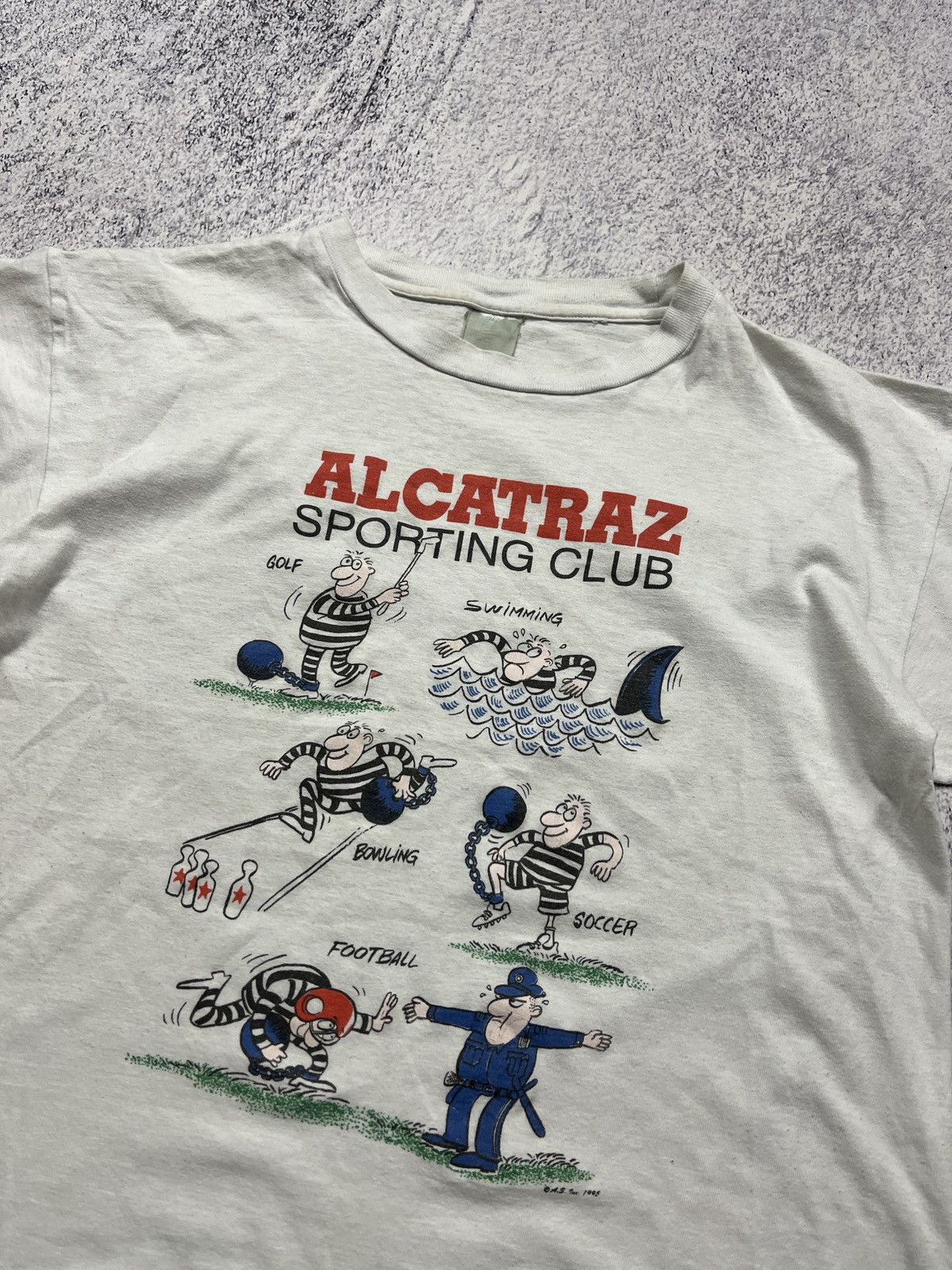 Band Tees × Vintage Vintage 1995 Alcatraz Sporting Club Humor T Shirt Graphic Size US M / EU 48-50 / 2 - 5 Thumbnail